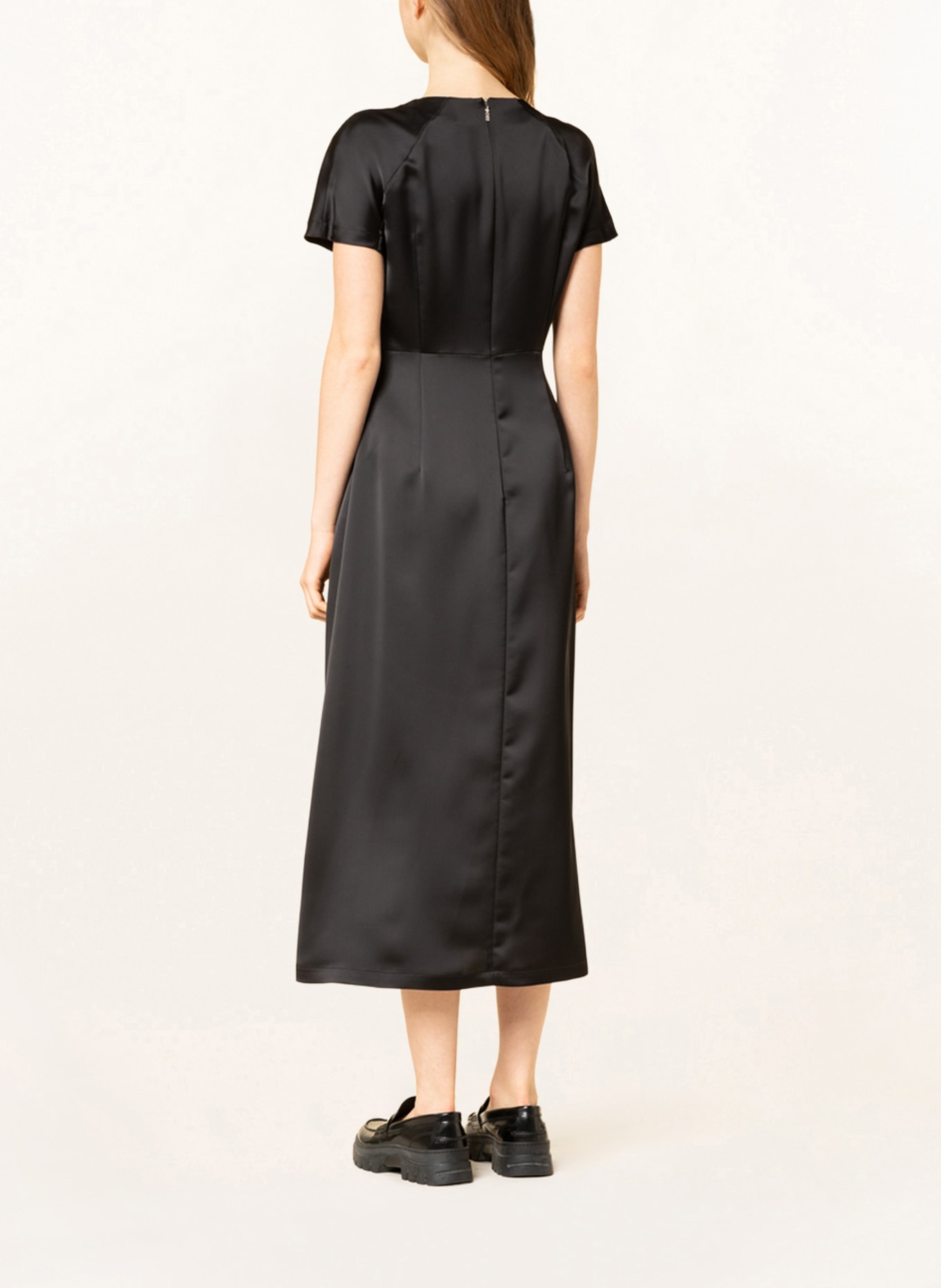 BOSS Satin dress DIDEKA, Color: BLACK (Image 3)