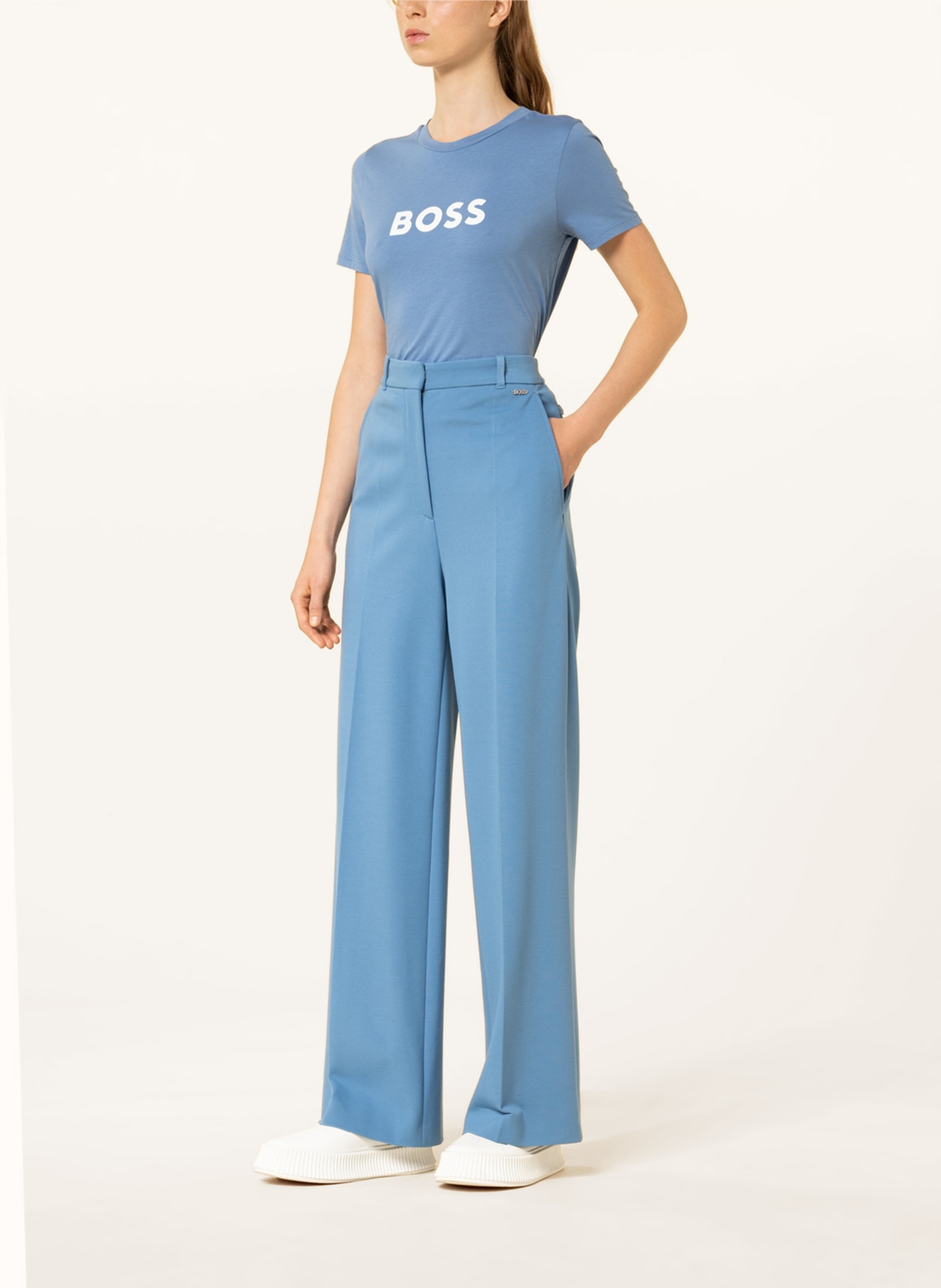 BOSS Wide leg trousers TISTANY , Color: BLUE (Image 2)