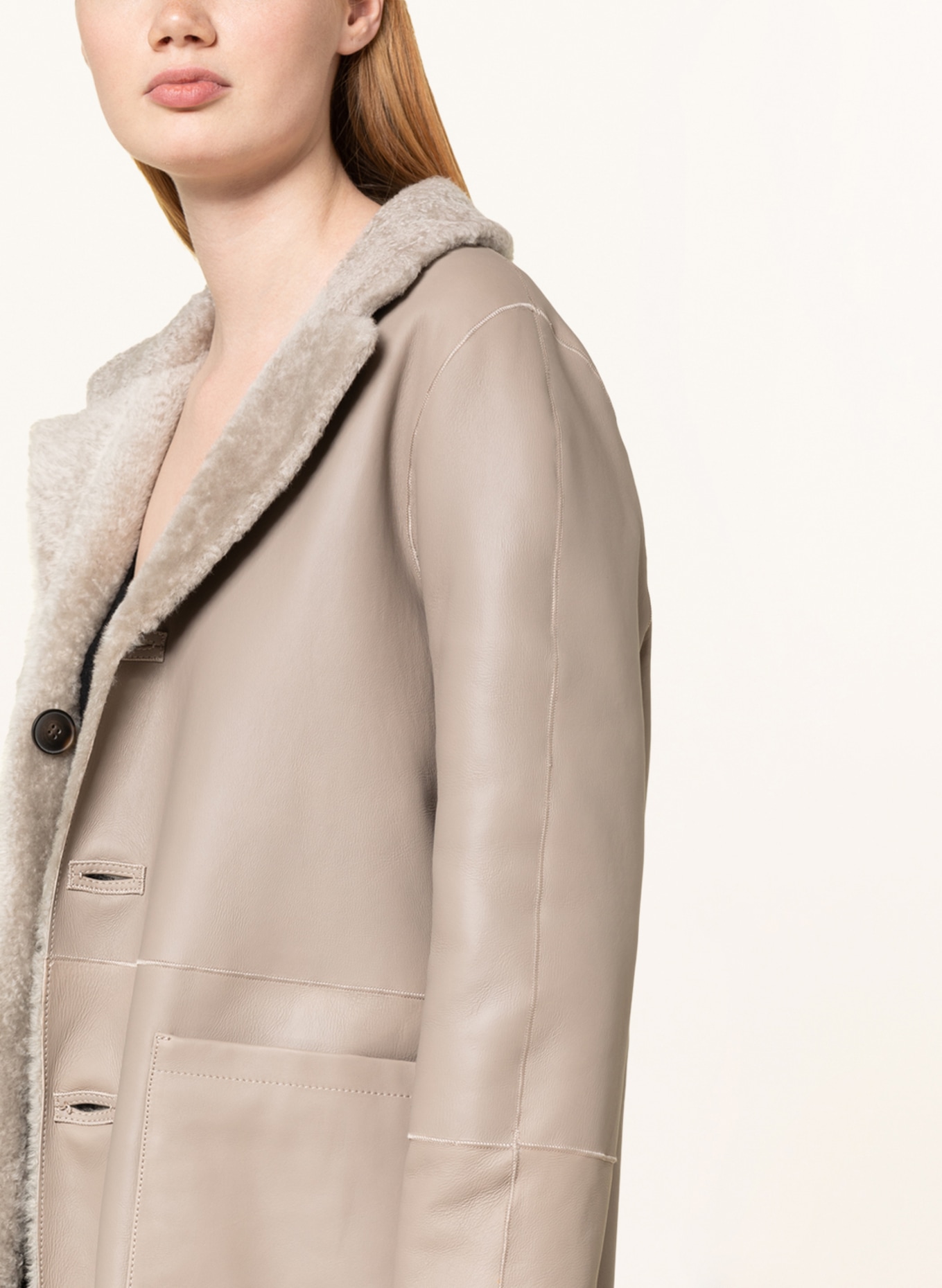 BENEDETTA NOVI Lambskin coat SERENA reversible, Color: BEIGE (Image 6)