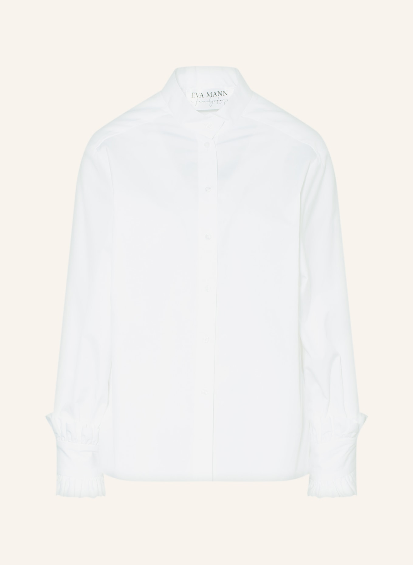 EVA MANN Shirt blouse with ruffles, Color: WHITE (Image 1)