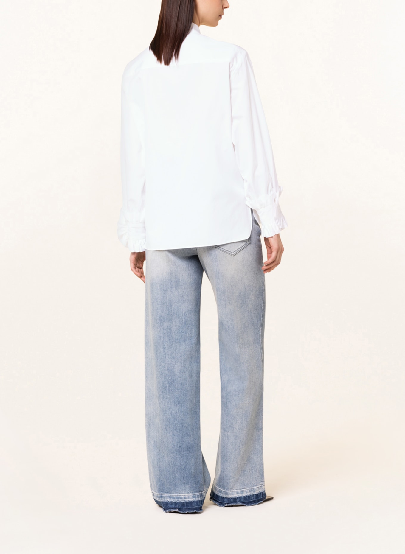 EVA MANN Shirt blouse with ruffles, Color: WHITE (Image 3)