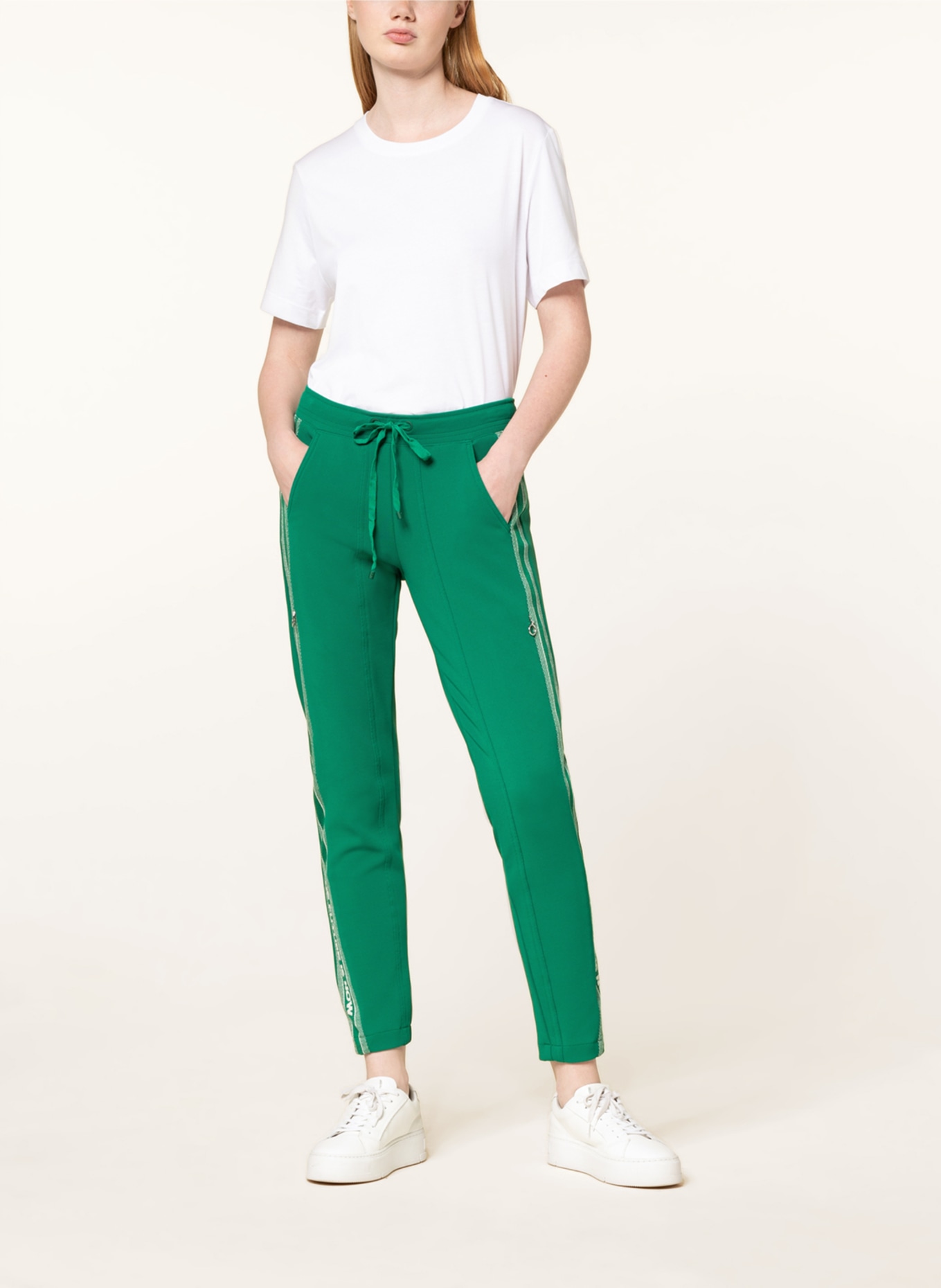 CAMBIO Trousers JORDEN with tuxedo stripe: GREEN
