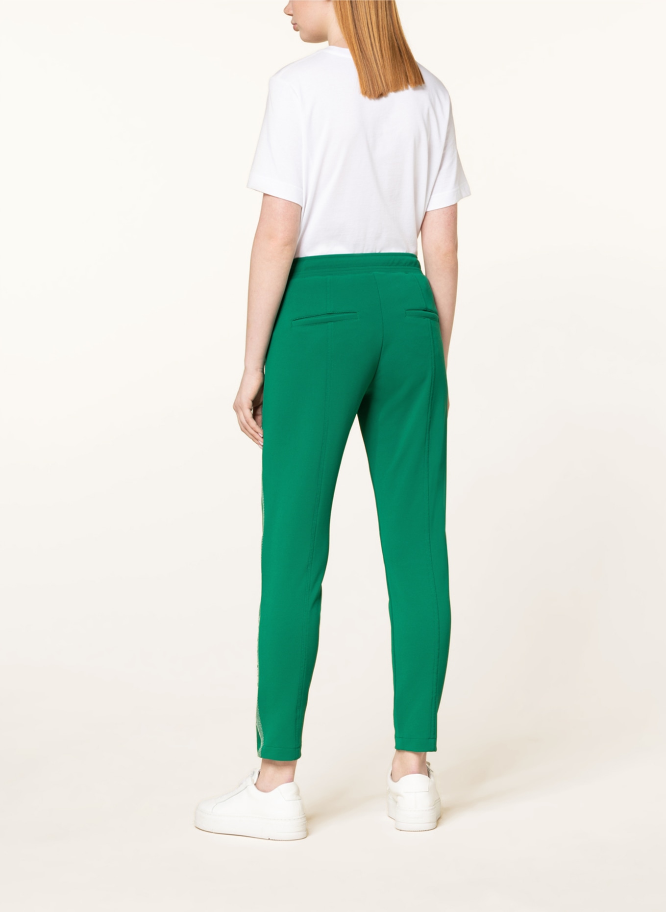 CAMBIO Trousers JORDEN with tuxedo stripe: GREEN