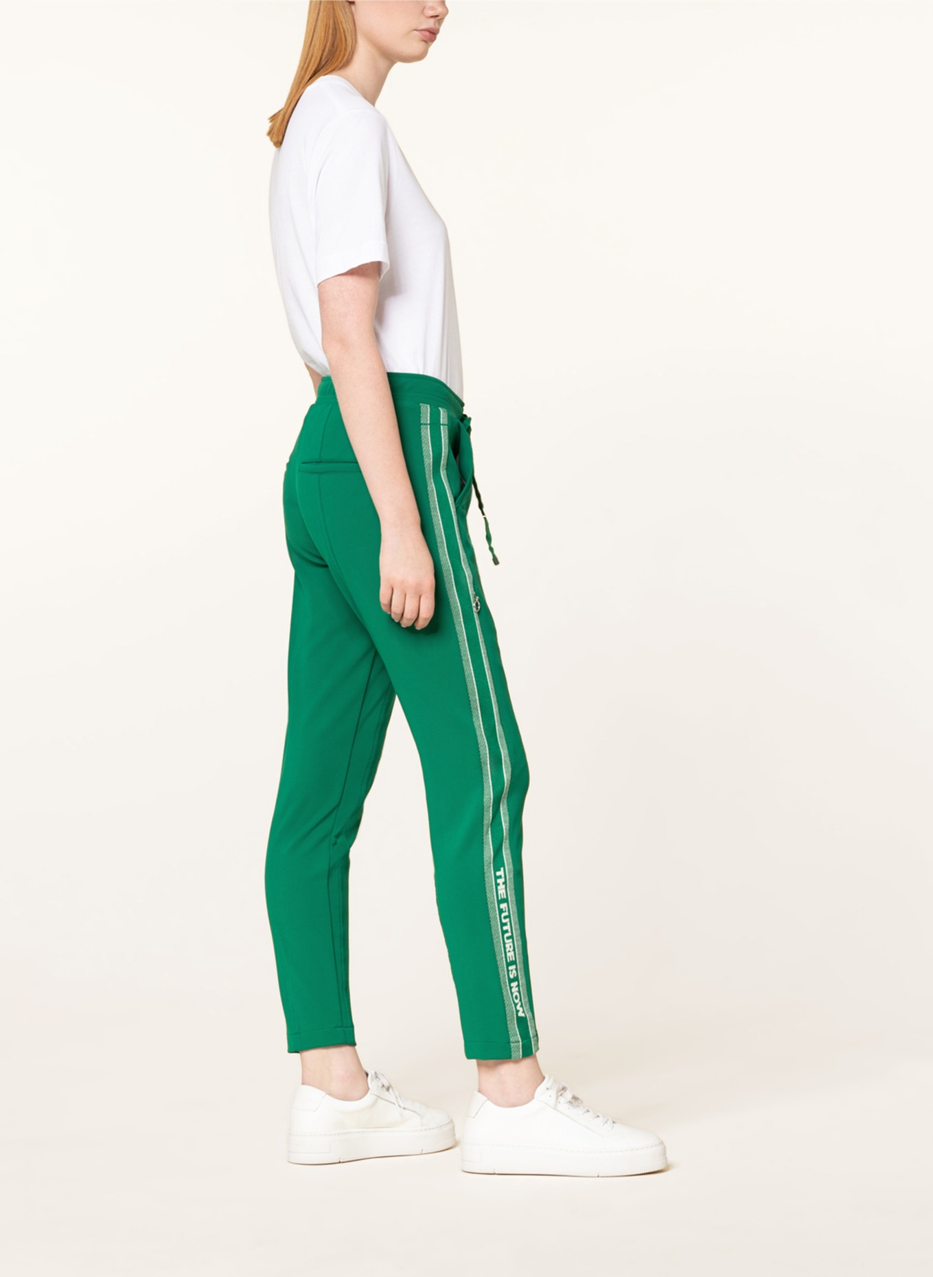 CAMBIO Trousers JORDEN with tuxedo stripe: GREEN