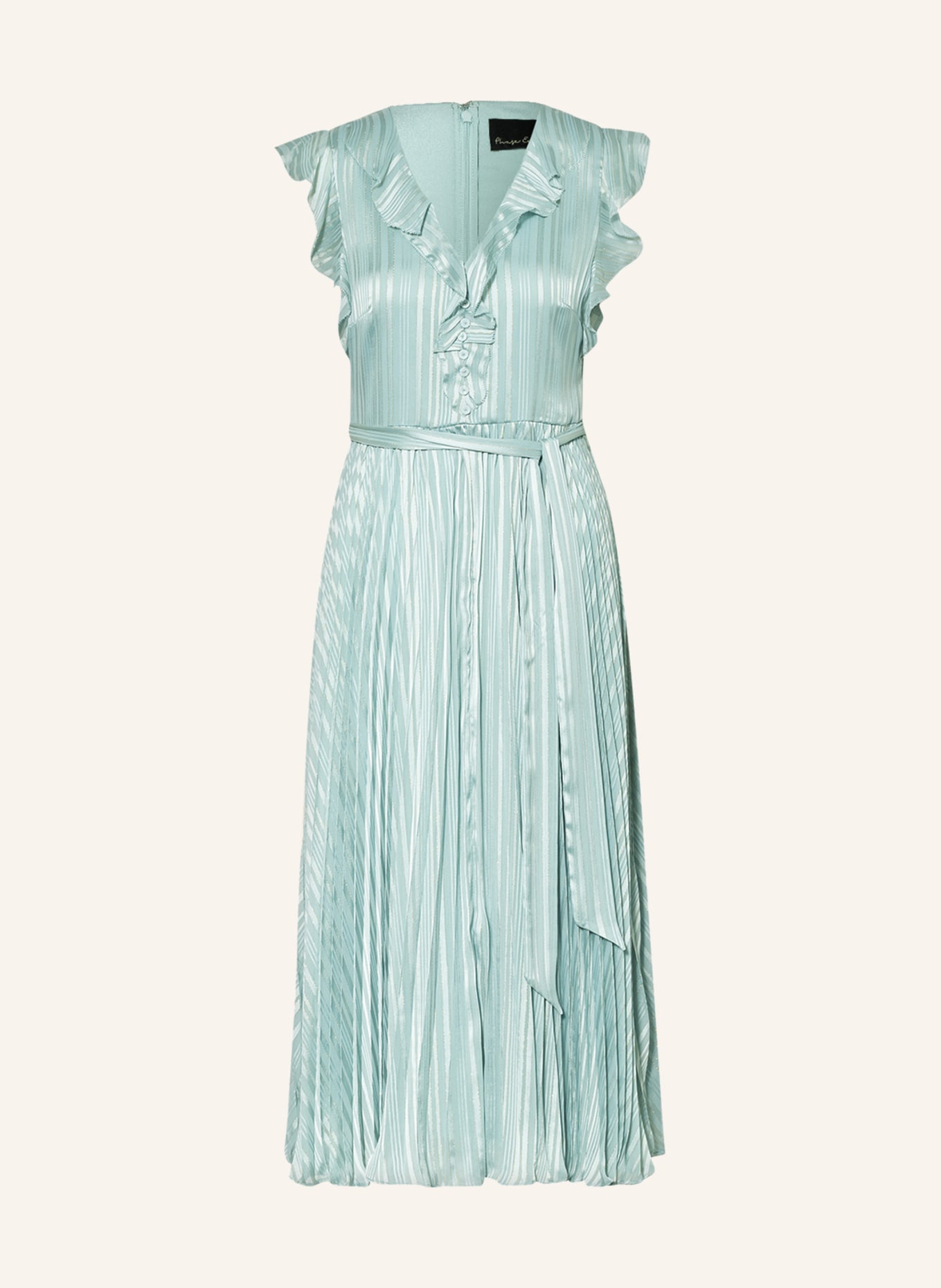 Phase Eight Plisované šaty CARMELLA s lesklou přízí a volánky, Barva: TMAVĚ MODRÁ (Obrázek 1)