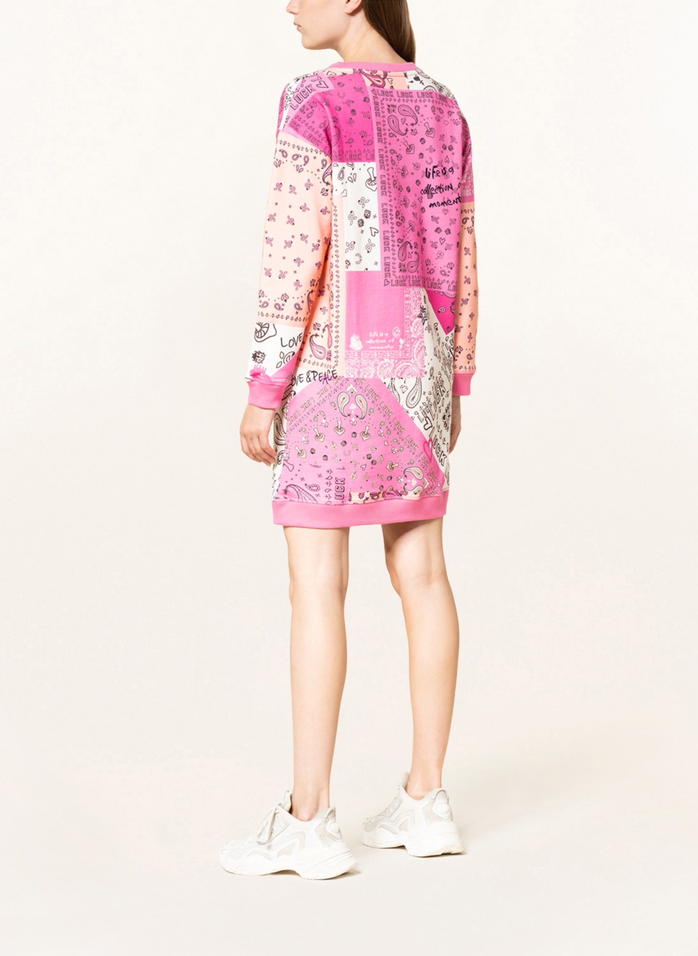 FrogBox Sweater dress, Color: PINK/ LIGHT ORANGE/ WHITE (Image 3)
