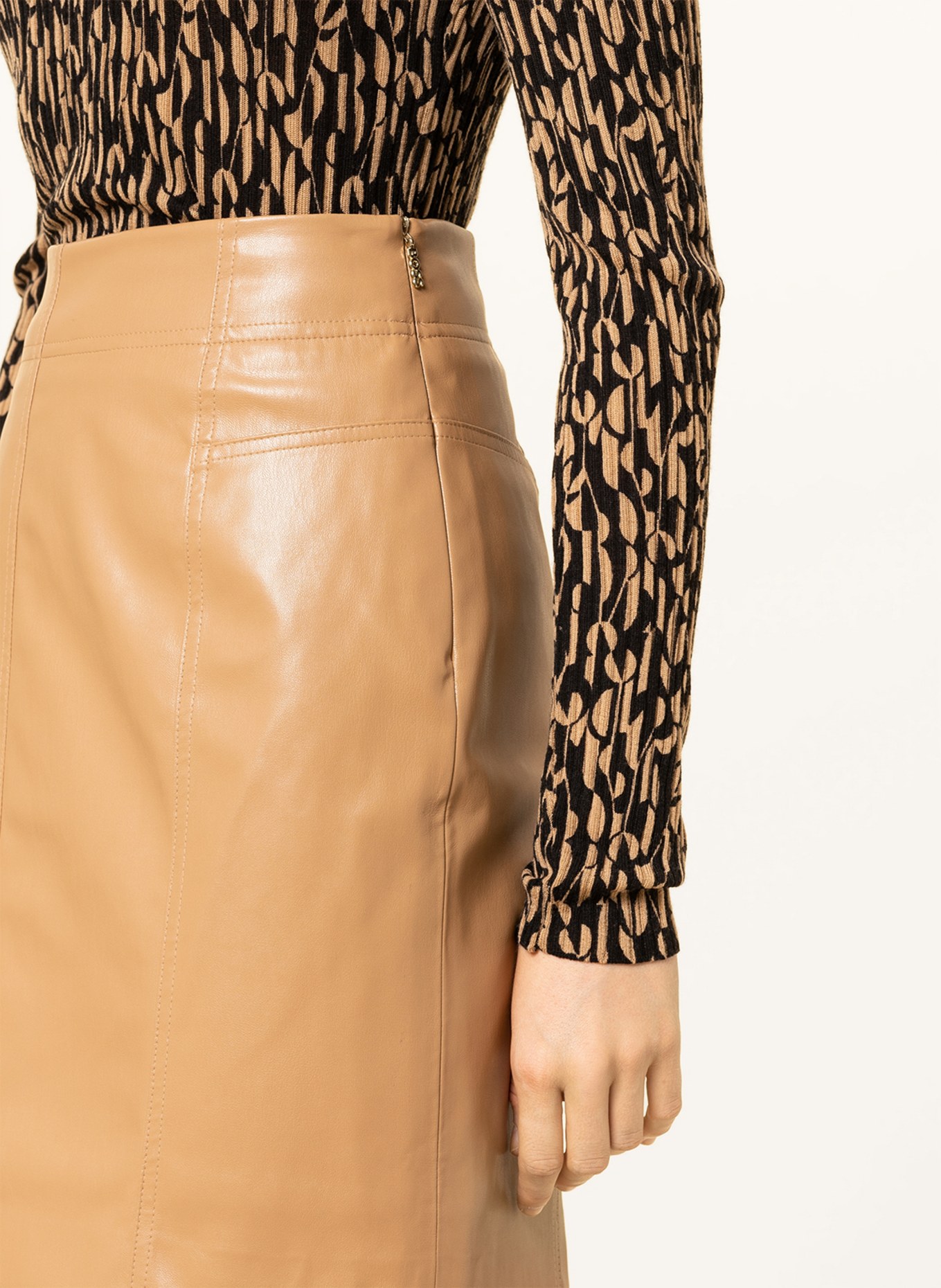 BOSS Skirt VARIANA in leather look, Color: LIGHT BROWN (Image 4)
