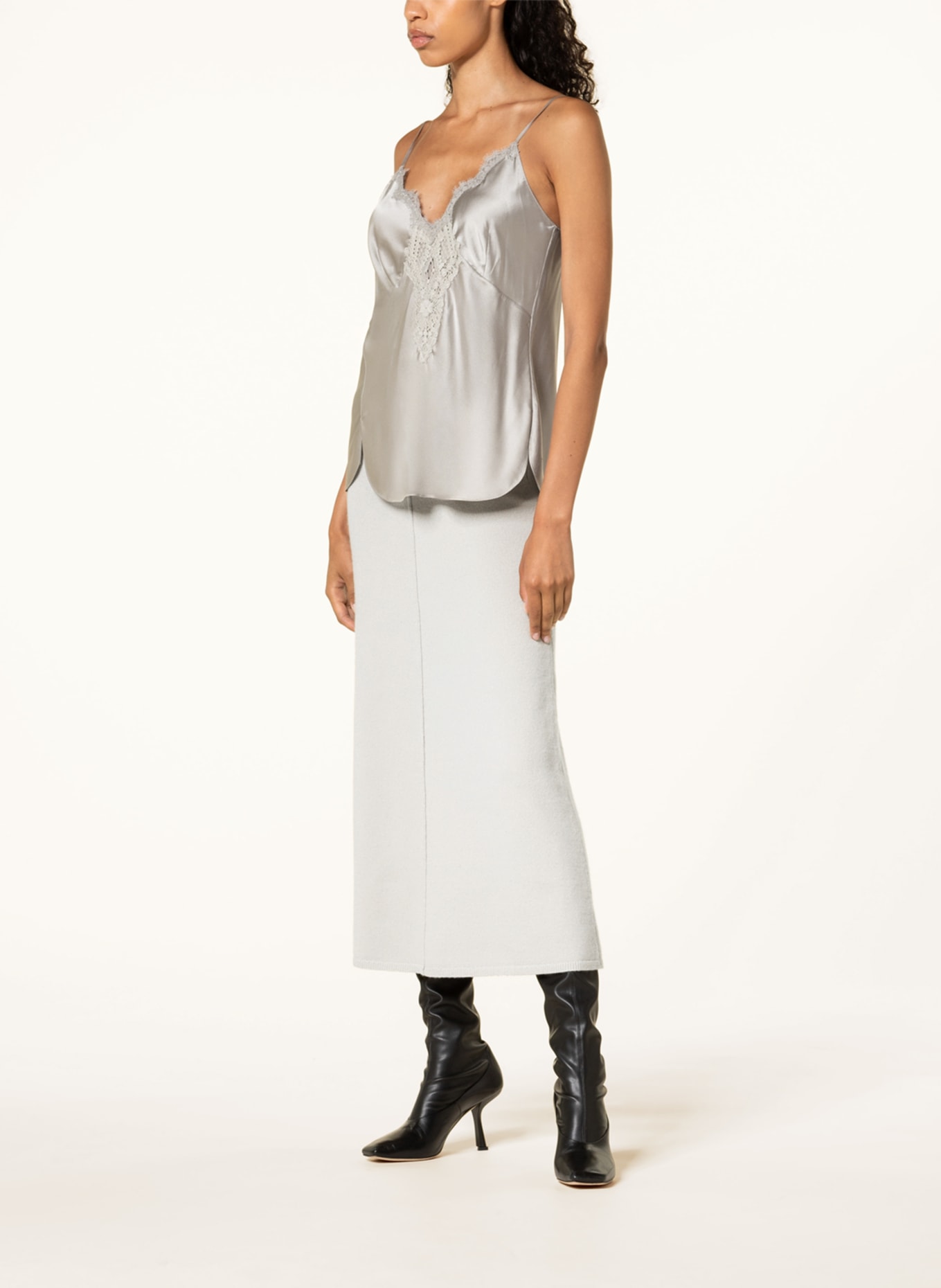 DOROTHEE SCHUMACHER Knit skirt with cashmere , Color: LIGHT GRAY (Image 2)