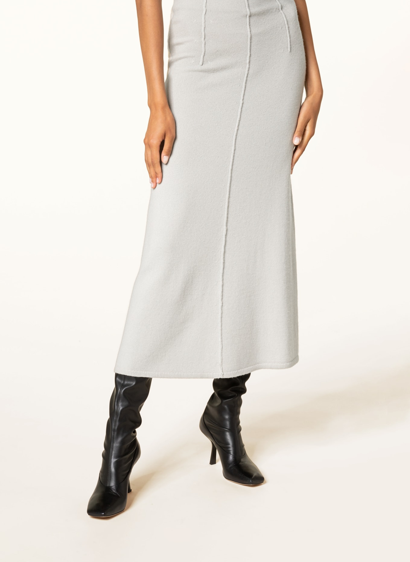DOROTHEE SCHUMACHER Knit skirt with cashmere , Color: LIGHT GRAY (Image 4)
