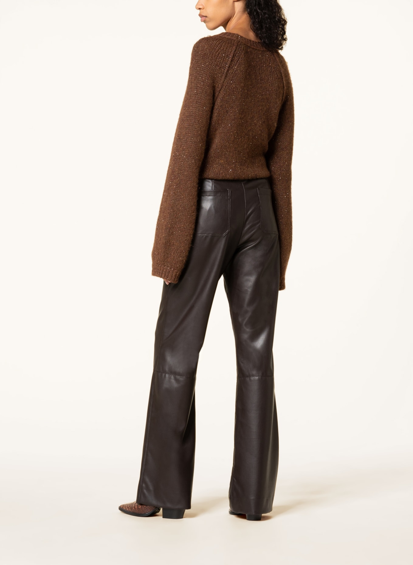 DOROTHEE SCHUMACHER Hose in Lederoptik: DUNKELBRAUN