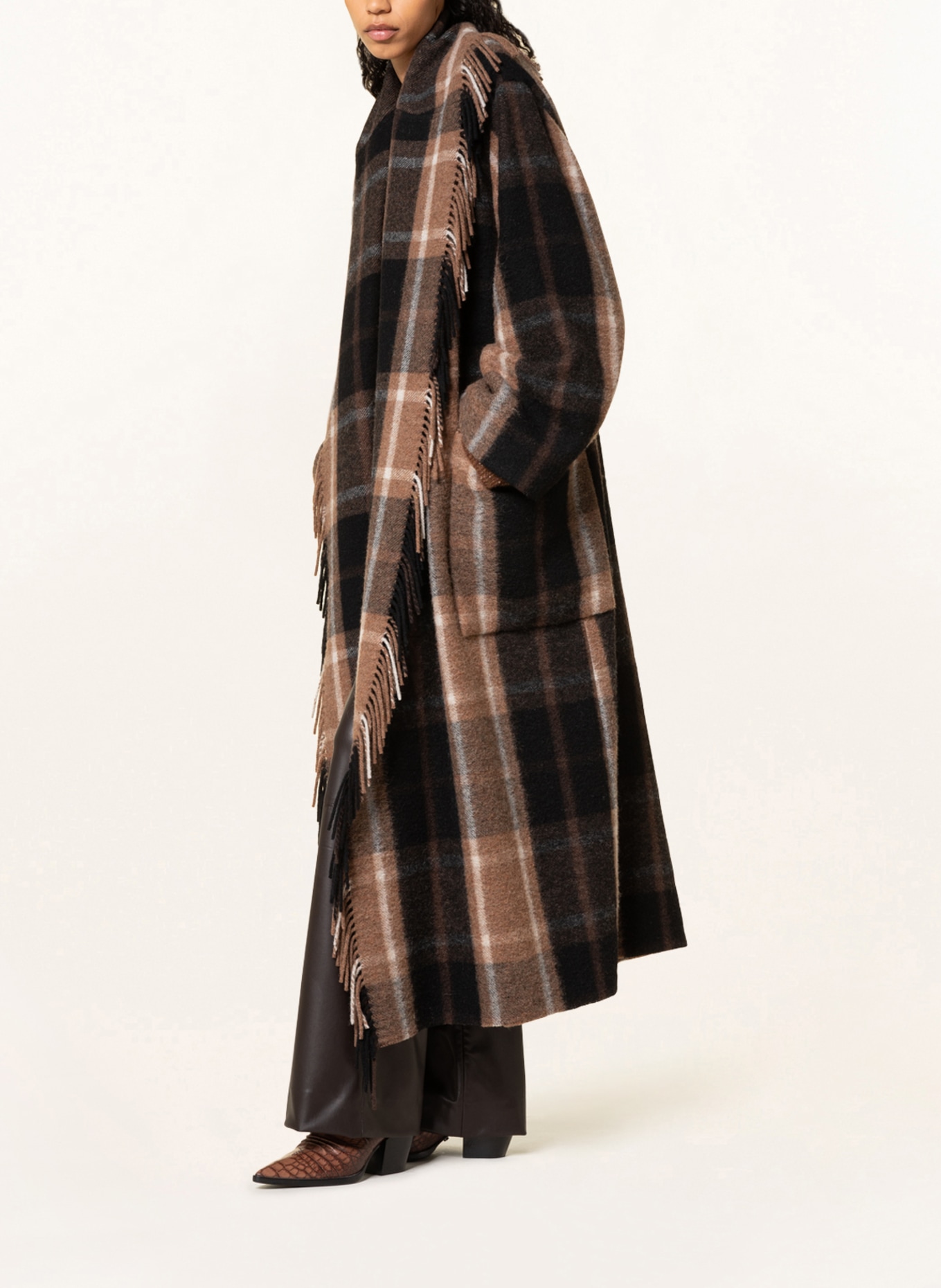 DOROTHEE SCHUMACHER Płaszcz oversize: CZARNY / JASNOBRĄZOWY / KREMOWY