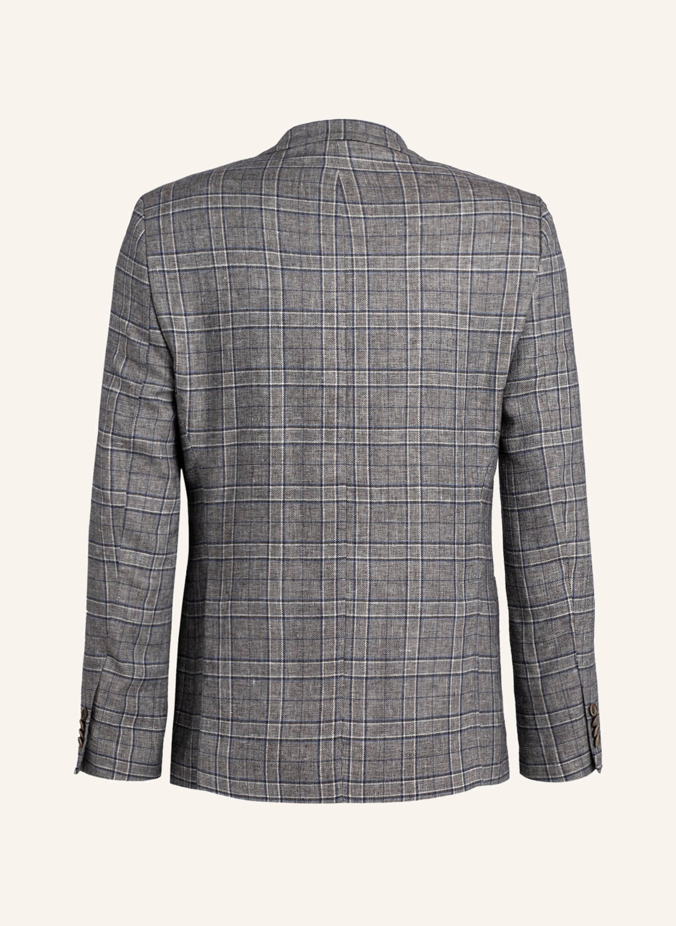 STROKESMAN'S Tailored jacket regular fit with linen, Color: BEIGE/ BLUE/ WHITE (Image 2)