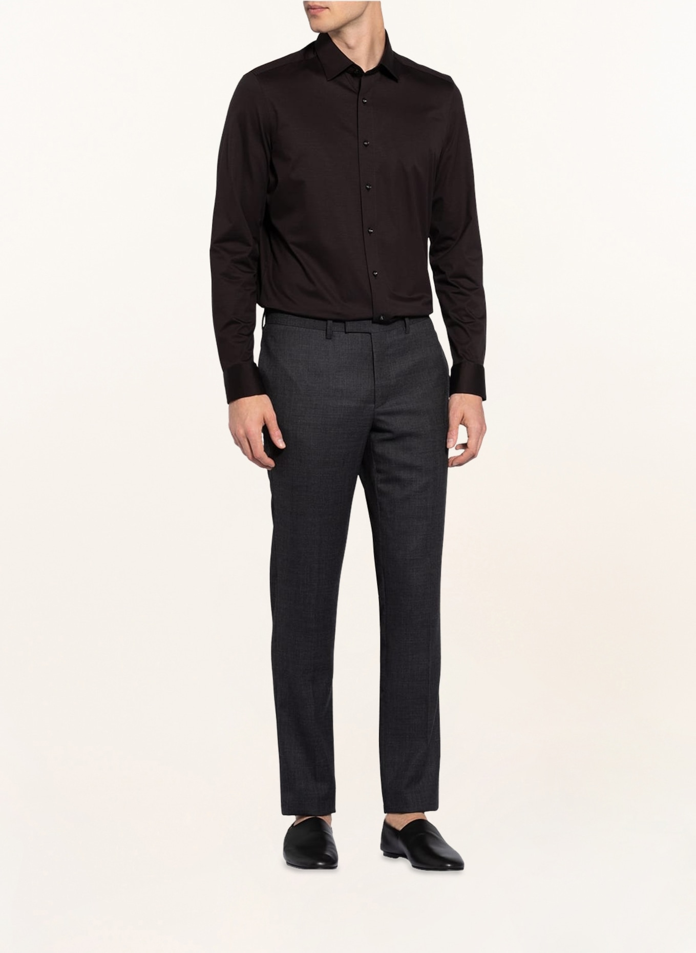 OLYMP Jerseyhemd Luxor 24/Seven modern fit: SCHWARZ