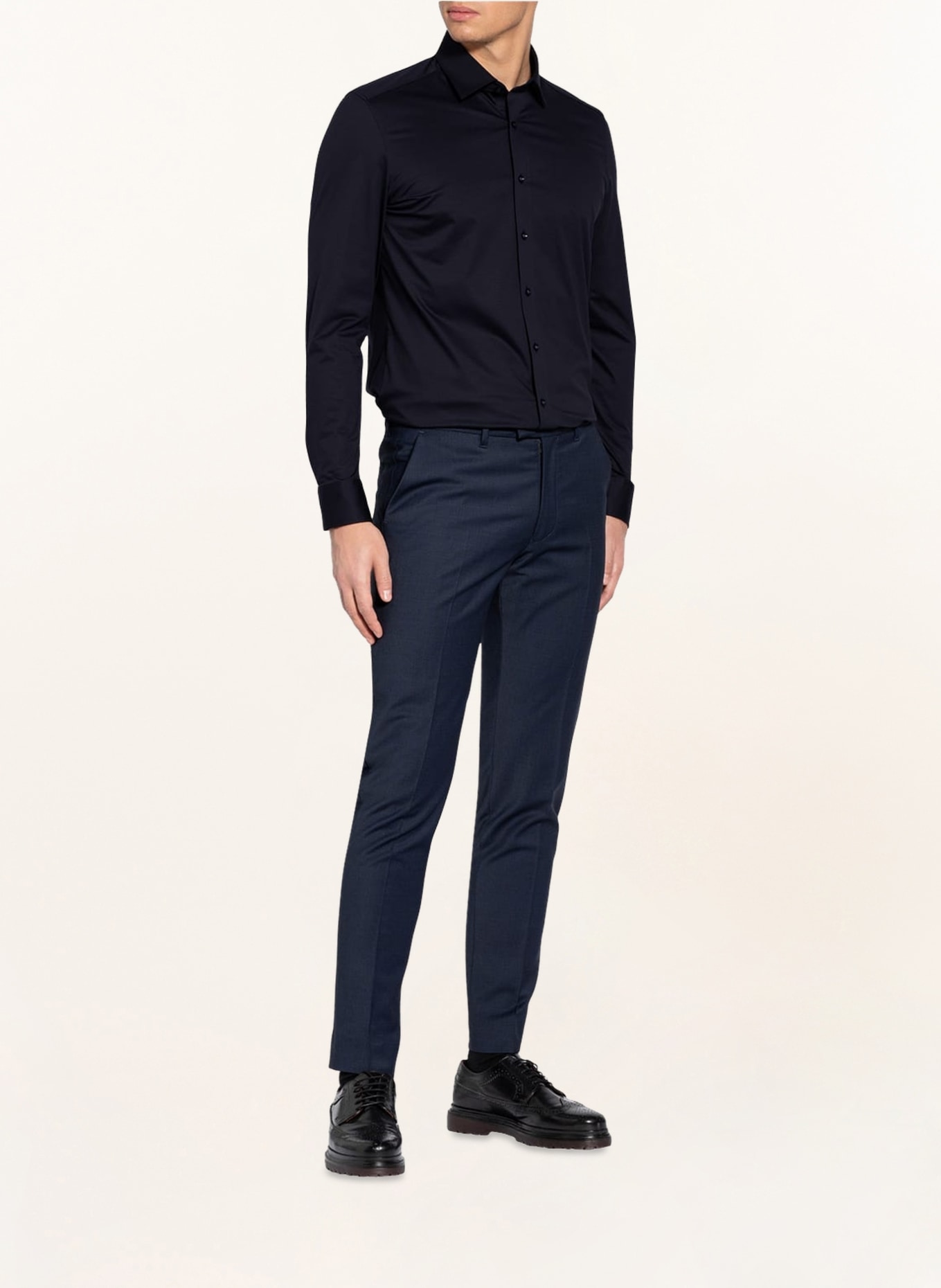 OLYMP Jerseyhemd Luxor 24/Seven modern fit: DUNKELBLAU