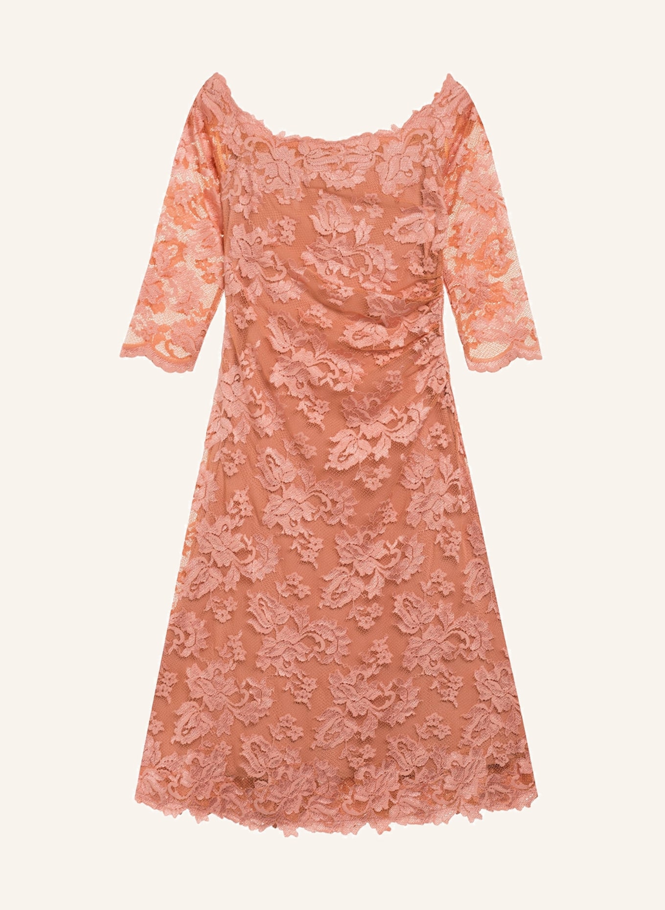 OLVI'S Lace dress with 3/4 sleeve, Color: SALMON (Image 1)