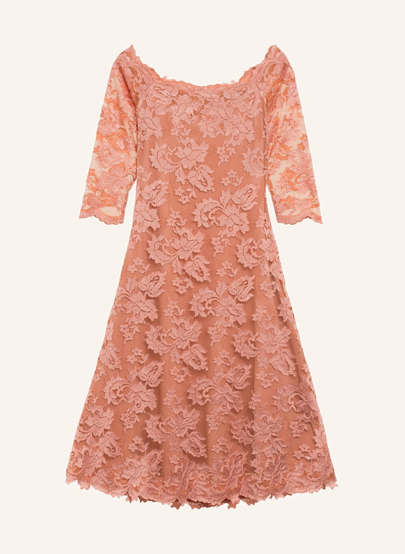 OLVI'S Lace dress with 3/4 sleeve, Color: SALMON (Image 2)
