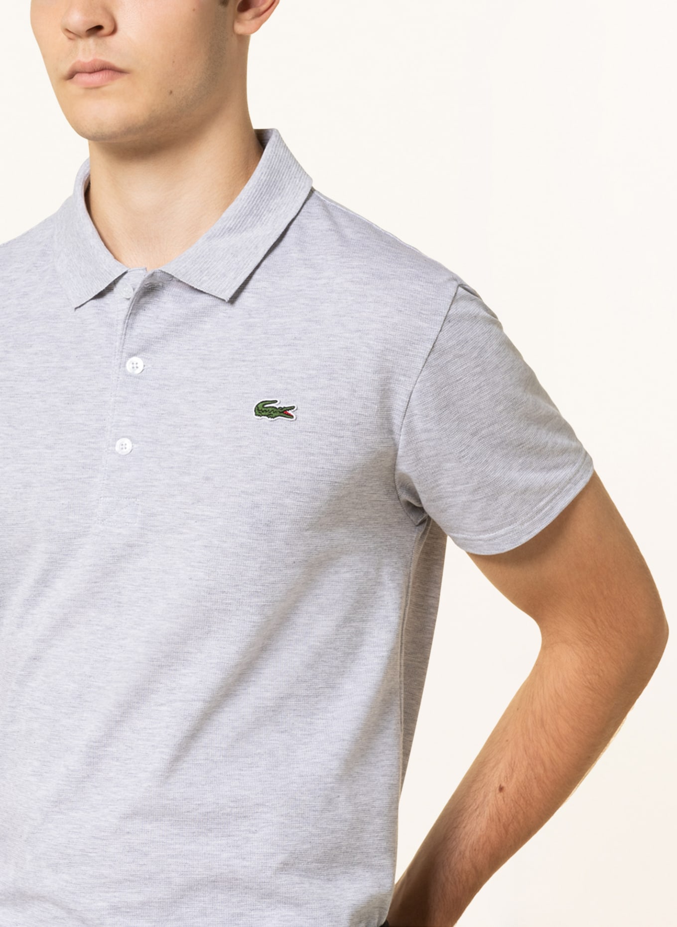 LACOSTE Piqué-Poloshirt Slim Fit, Farbe: HELLGRAU (Bild 4)