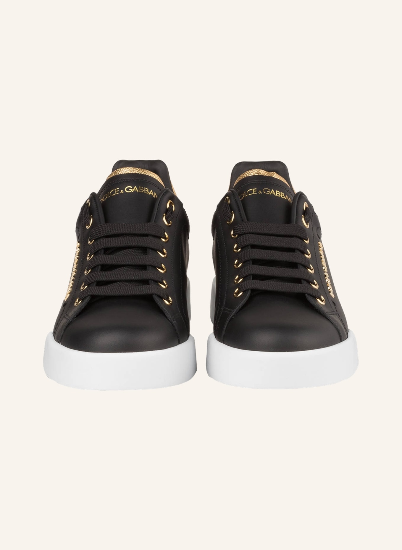 DOLCE & GABBANA Sneakers PORTOFINO with decorative bead, Color: BLACK (Image 3)