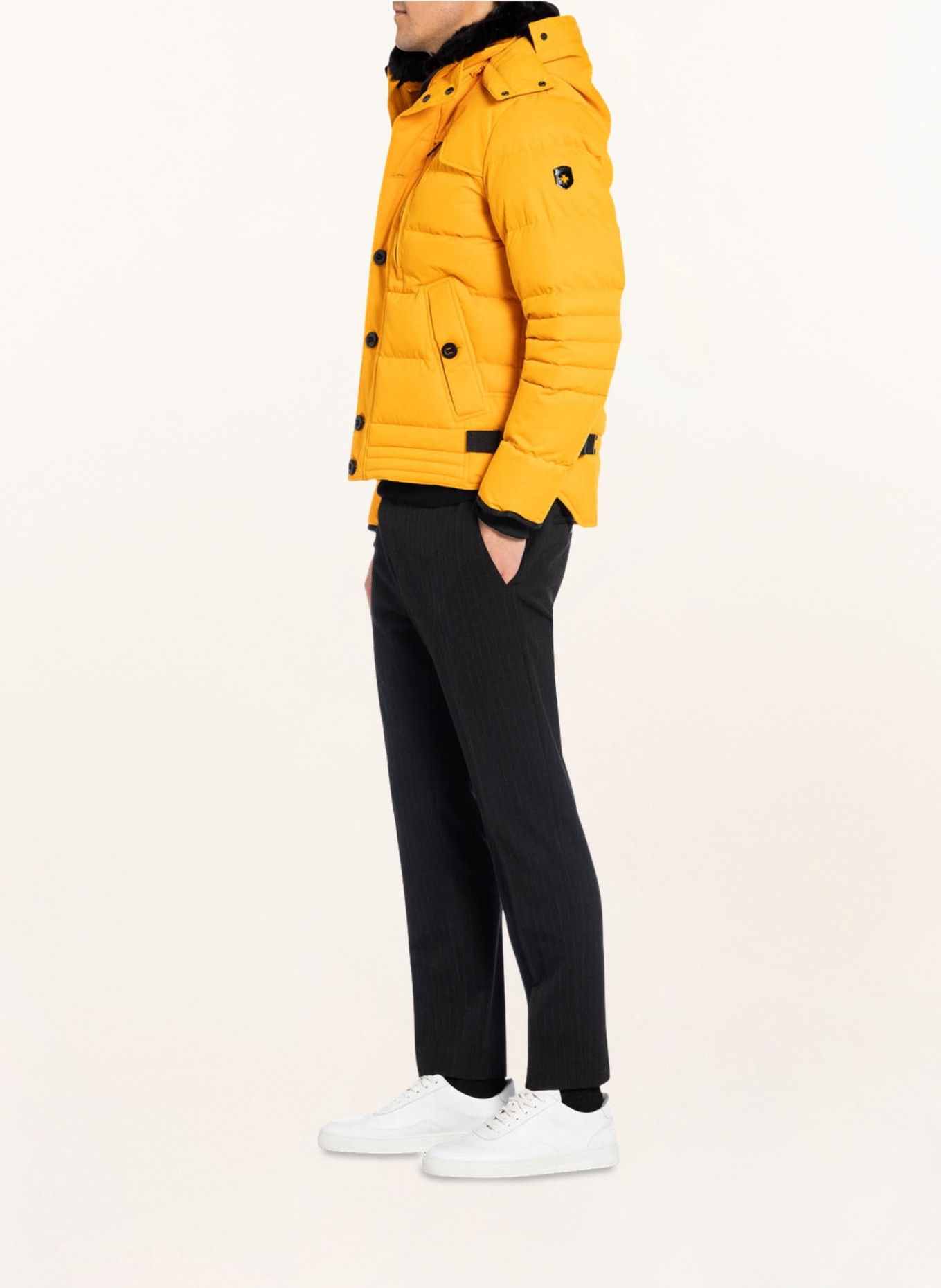 WELLENSTEYN Quilted jacket STARSTREAM with removable faux fur trim, Color: DARK YELLOW (Image 4)