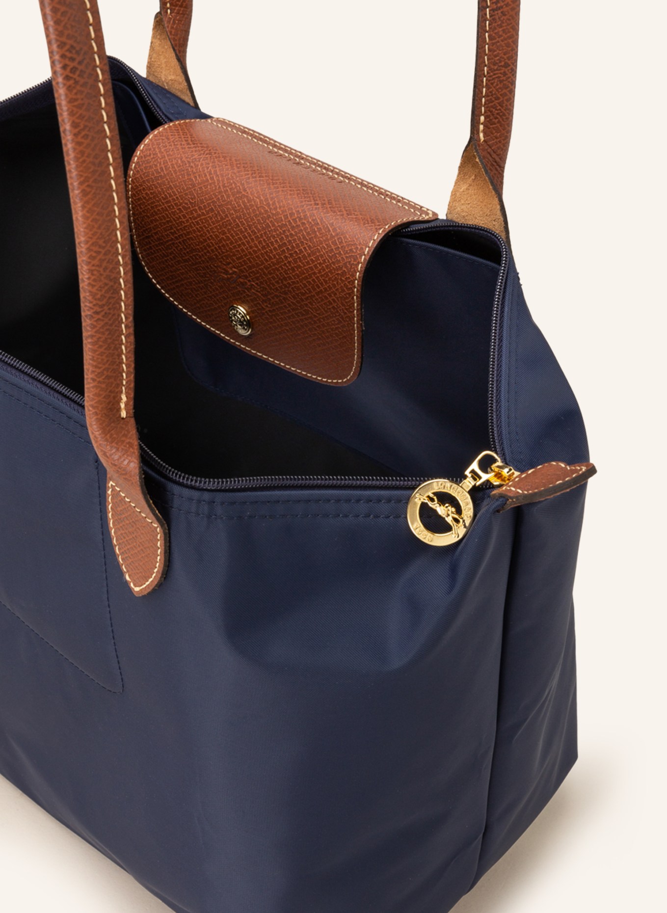 LONGCHAMP Shopper LE PLIAGE L, Farbe: DUNKELBLAU/ BRAUN (Bild 3)