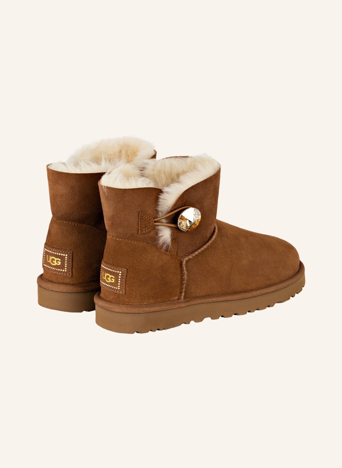 UGG Boots MINI BAILEY BUTTON BLING with Swarovski crystals, Color: LIGHT BROWN (Image 2)