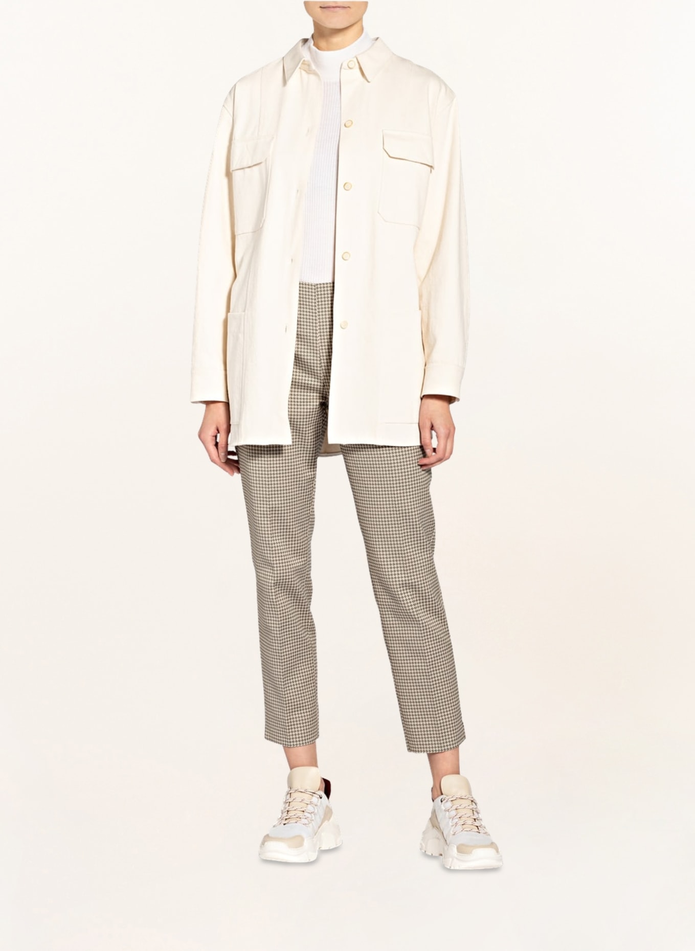 PESERICO Trousers , Color: CREAM/ OLIVE (Image 2)