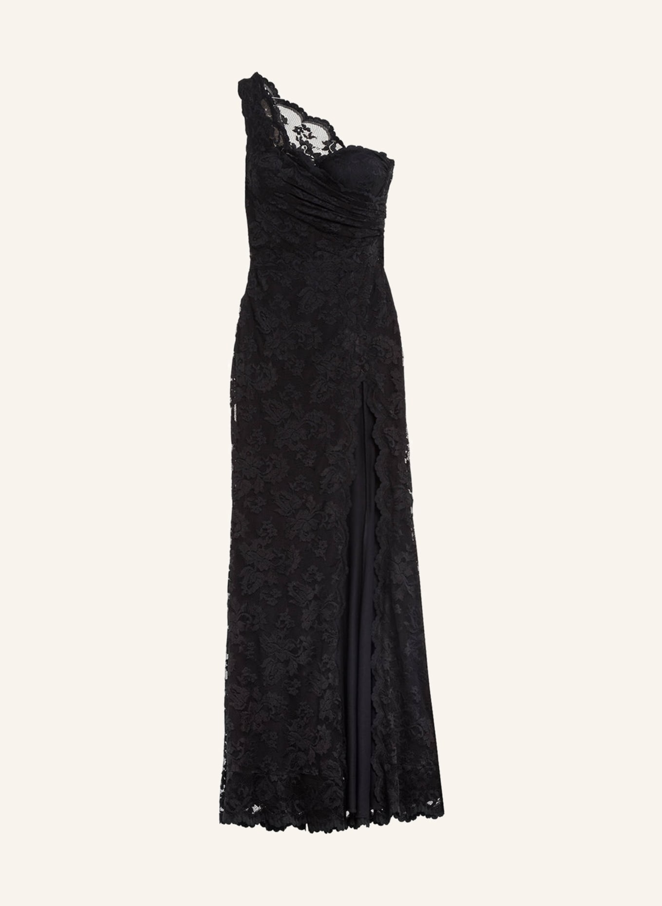 OLVI'S One-shoulder evening dress made of lace, Color: BLACK (Image 1)