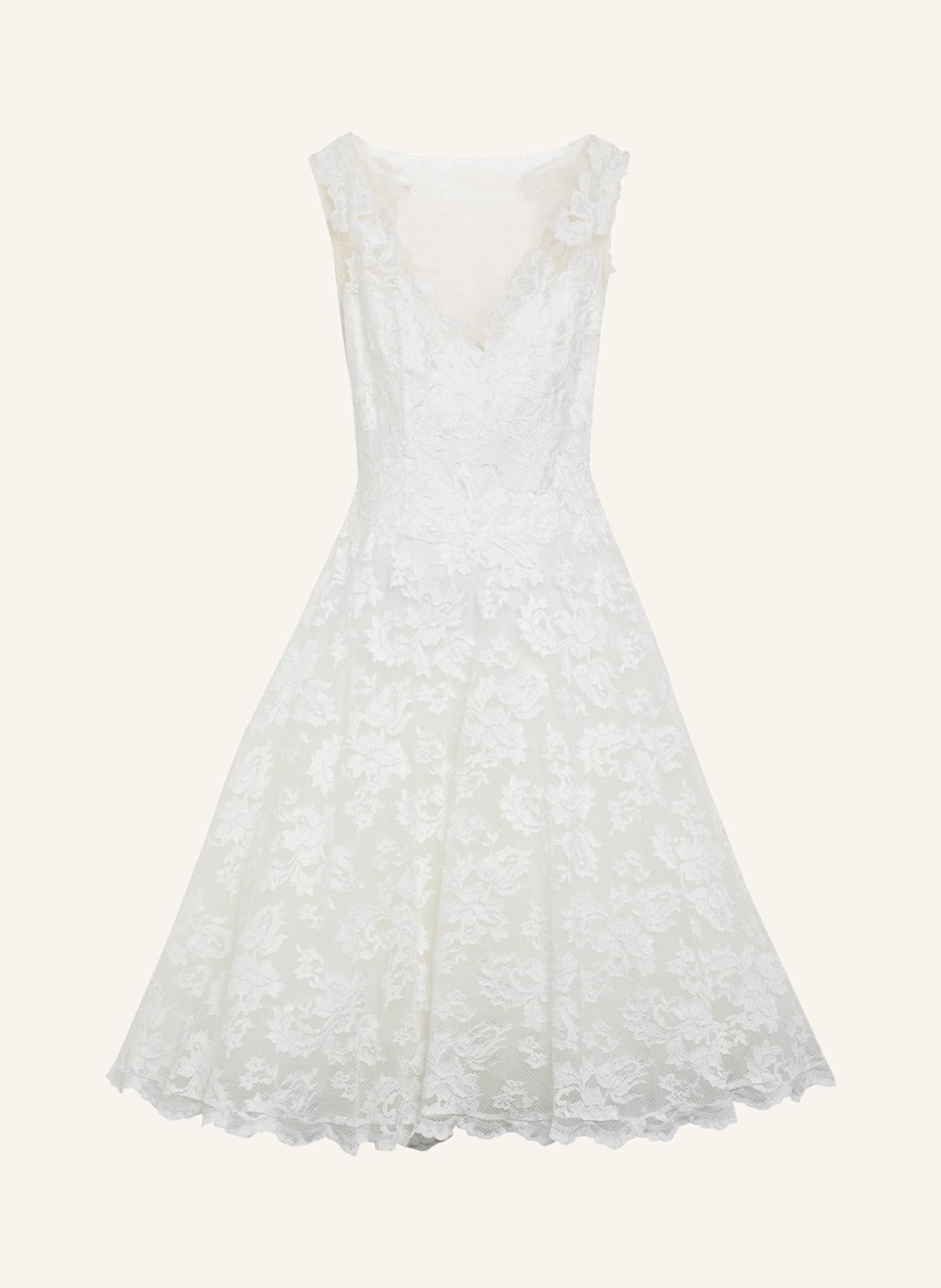 OLVI'S Cocktail dress with lace trim, Color: WHITE (Image 1)
