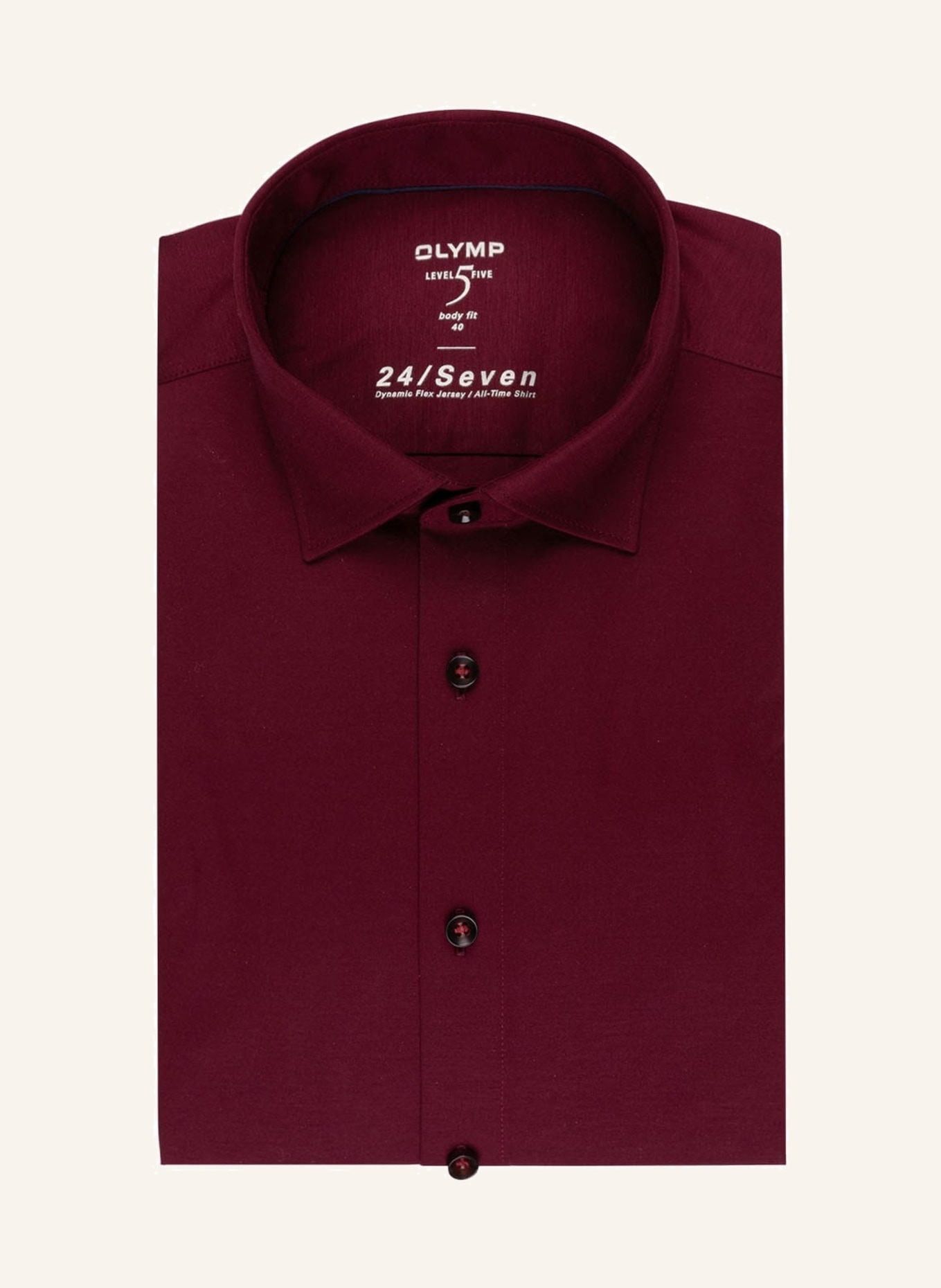 OLYMP Jerseyhemd Level Five 24/Seven body fit: DUNKELROT