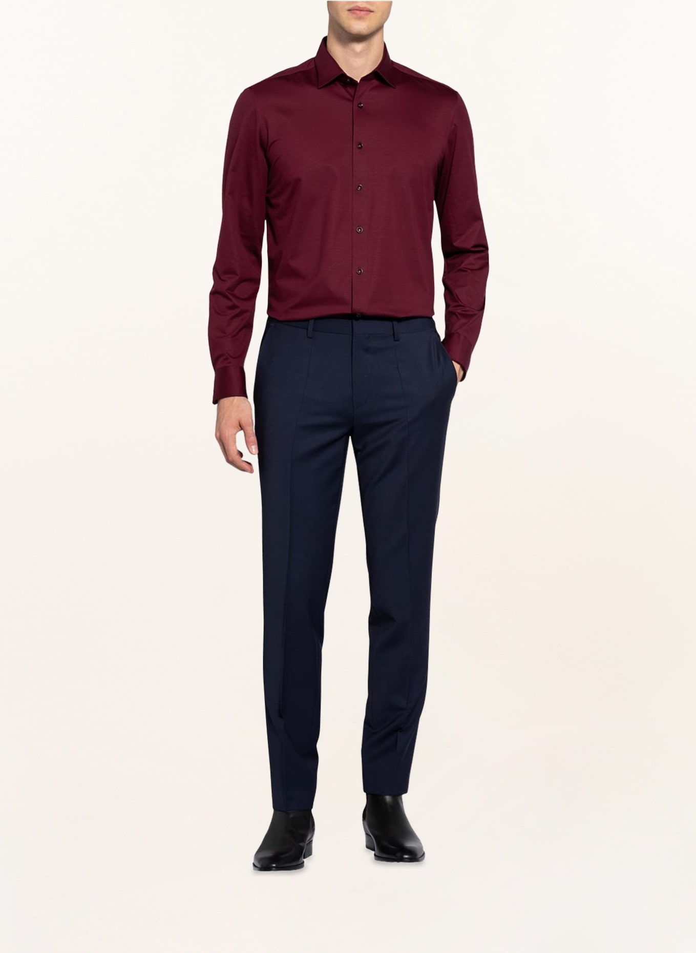 OLYMP Jerseyhemd Level Five 24/Seven body fit: DUNKELROT