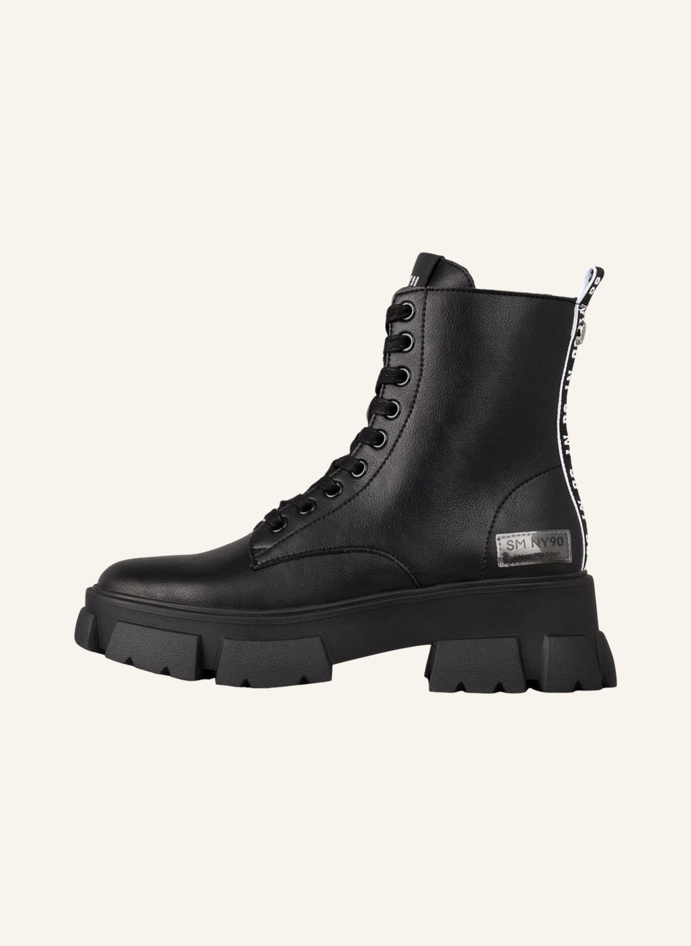 STEVE MADDEN Lace up boots TANKER in 017 black leather