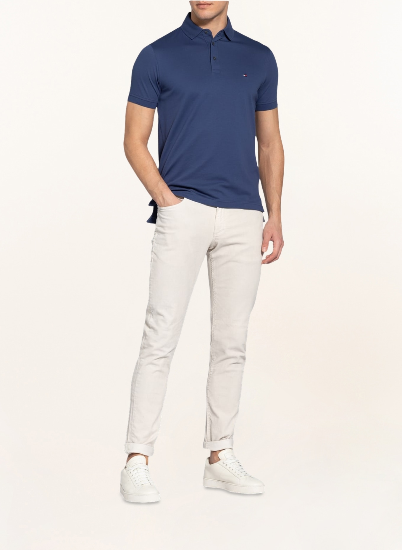 TOMMY HILFIGER Piqué polo shirt slim fit, Color: BLUE (Image 2)