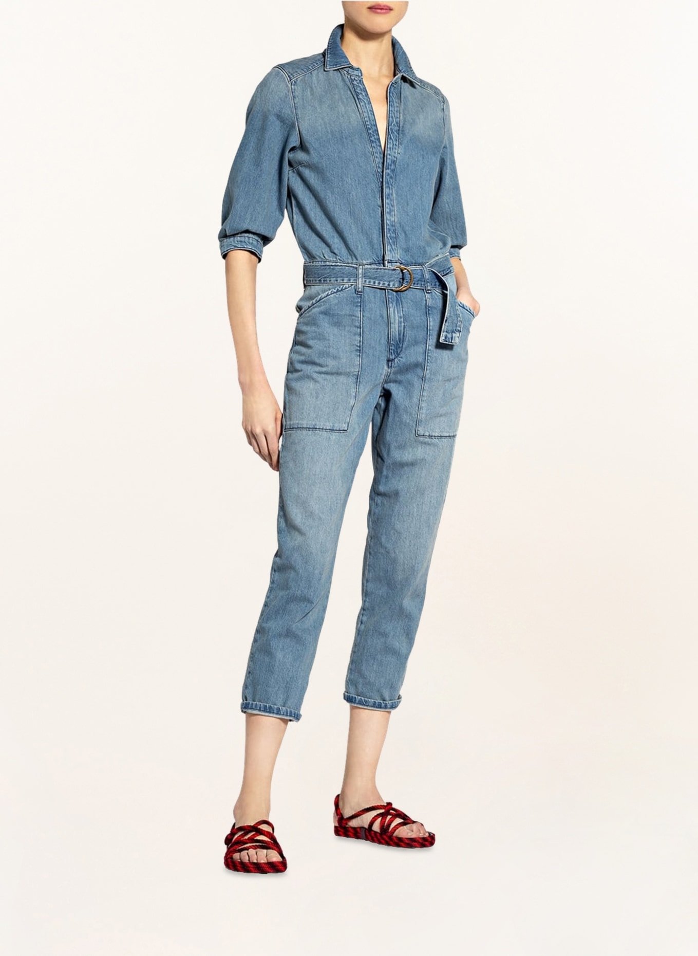 ba&sh Jeans-Jumpsuit mit 3/4-Arm, Farbe: BLAU (Bild 2)