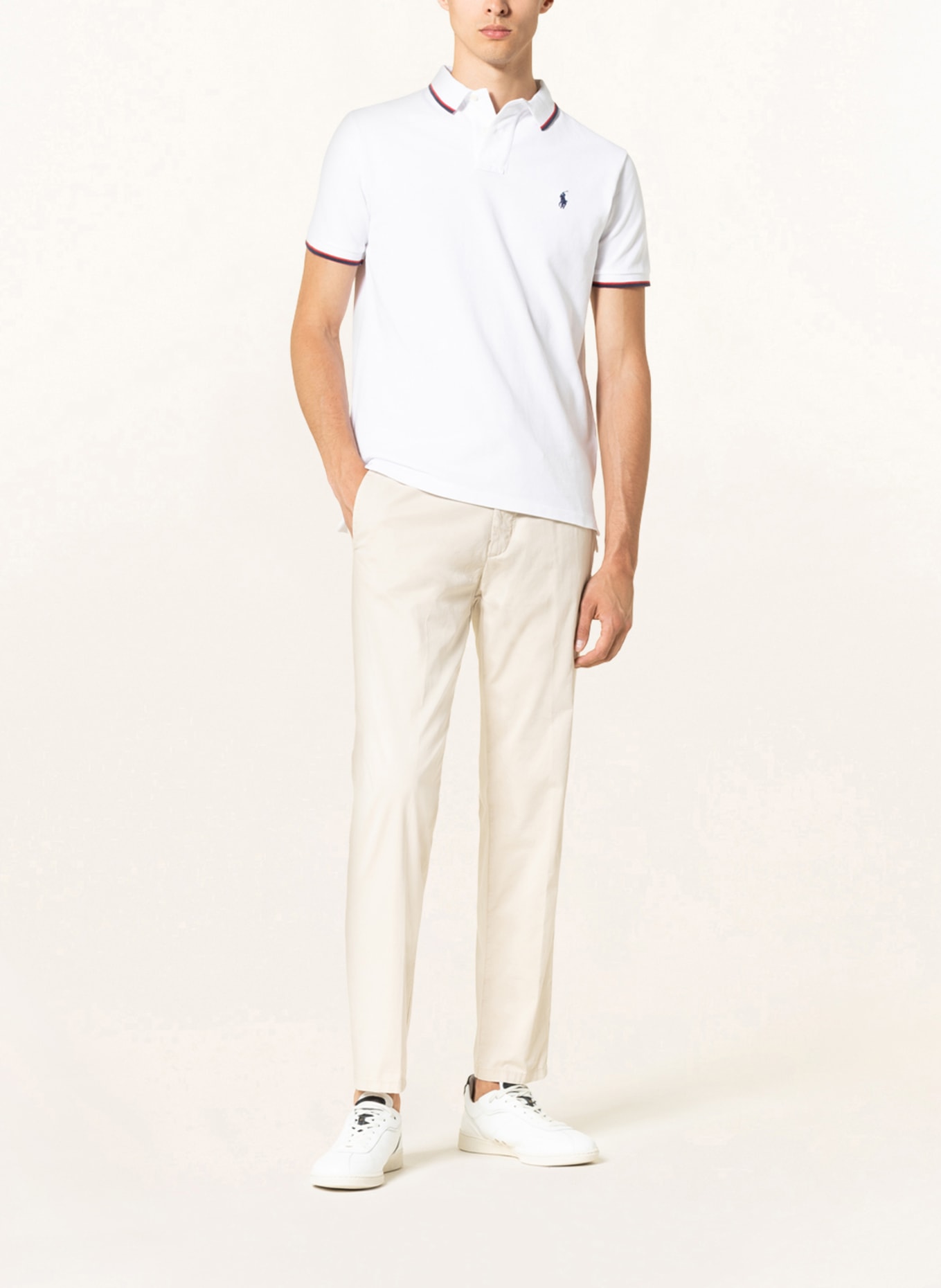 POLO RALPH LAUREN Piqué polo shirt Custom slim fit, Color: WHITE (Image 2)