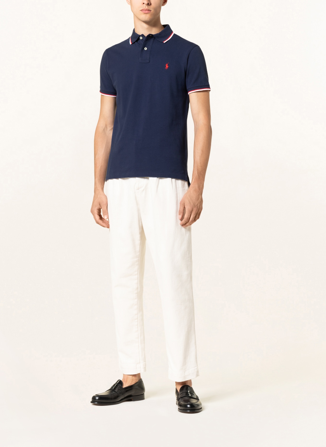 POLO RALPH LAUREN Piqué-Poloshirt Custom Slim Fit, Farbe: DUNKELBLAU (Bild 2)