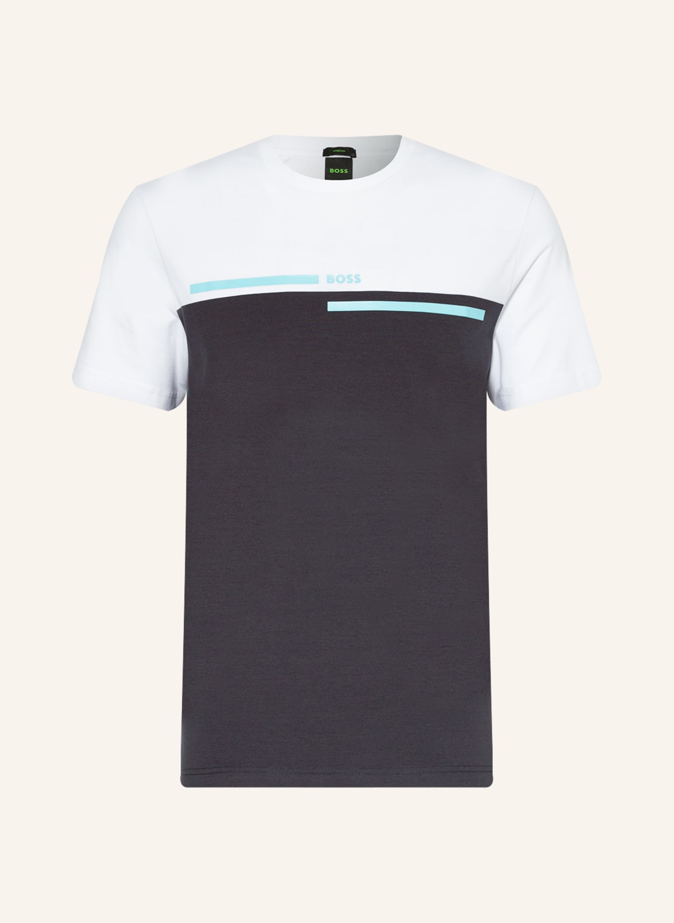 BOSS T-shirt TEE 4, Color: WHITE/ DARK BLUE (Image 1)