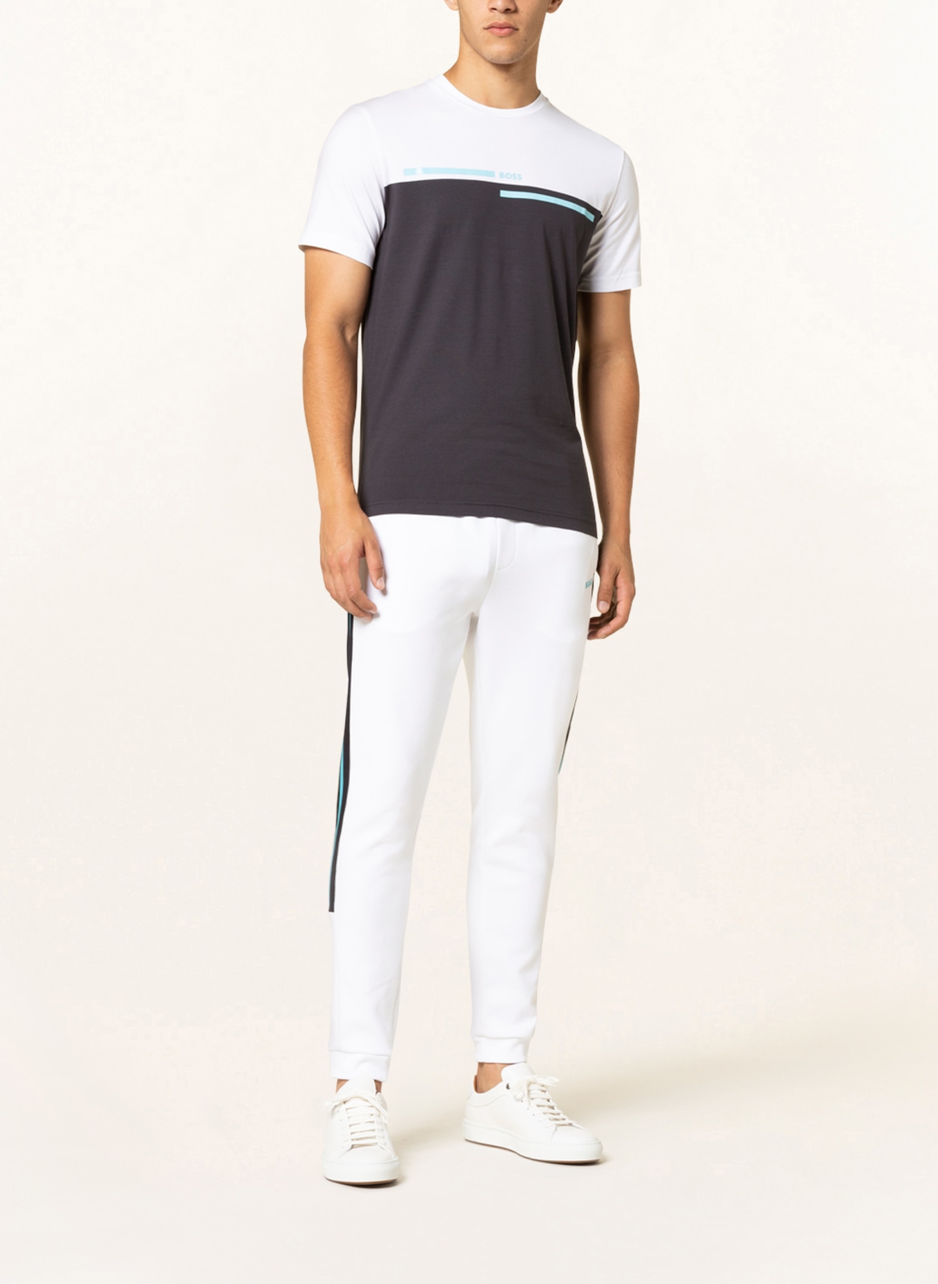 BOSS T-shirt TEE 4, Color: WHITE/ DARK BLUE (Image 2)