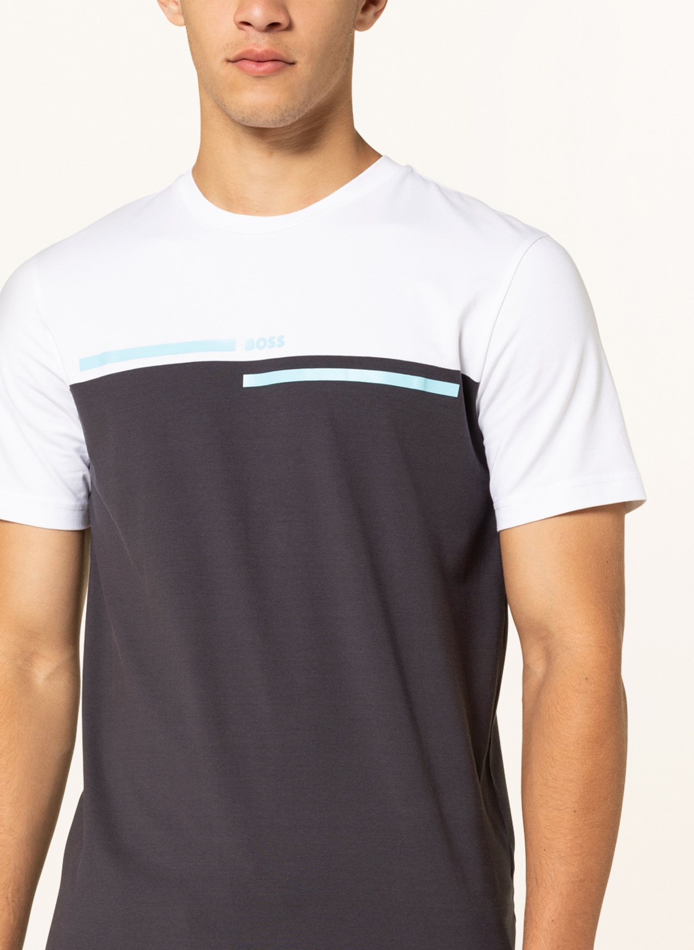 BOSS T-shirt TEE 4, Color: WHITE/ DARK BLUE (Image 4)