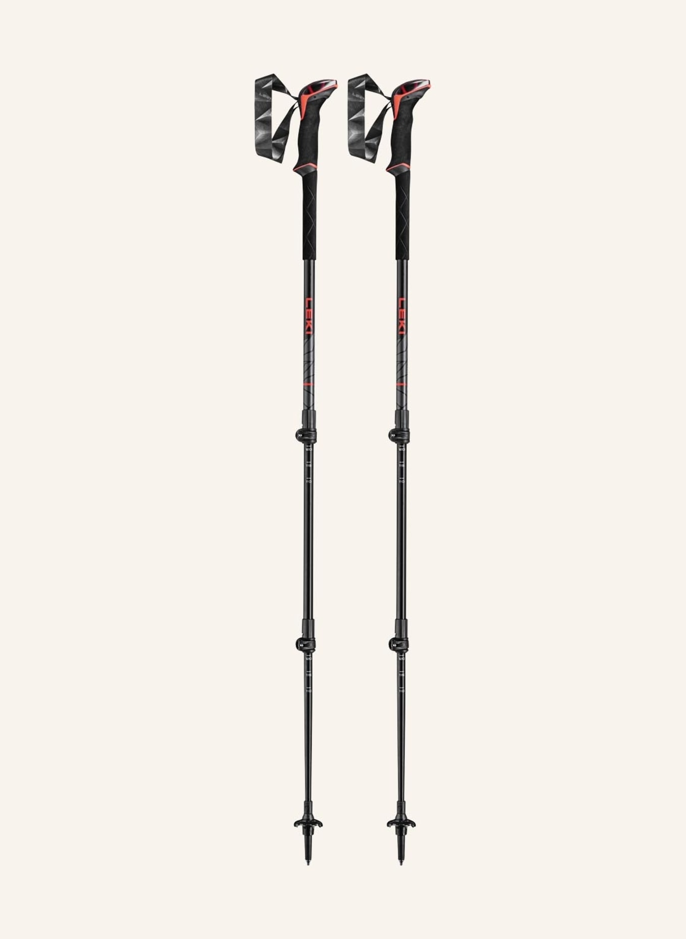 LEKI Trekking poles MAKALU, Color: BLACK/ RED (Image 1)