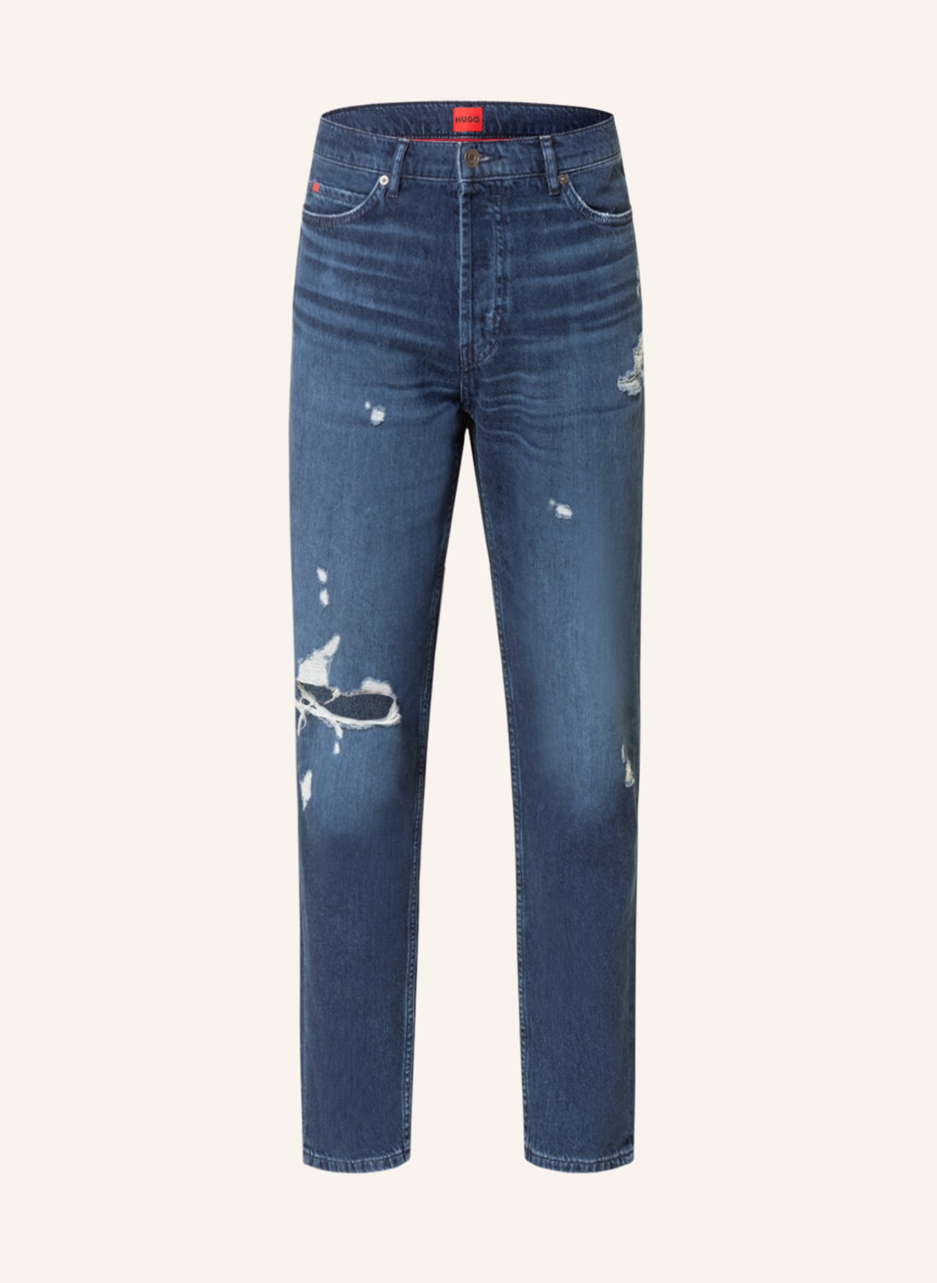 HUGO Destroyed Jeans Tapered Fit, Farbe: 410 NAVY (Bild 1)