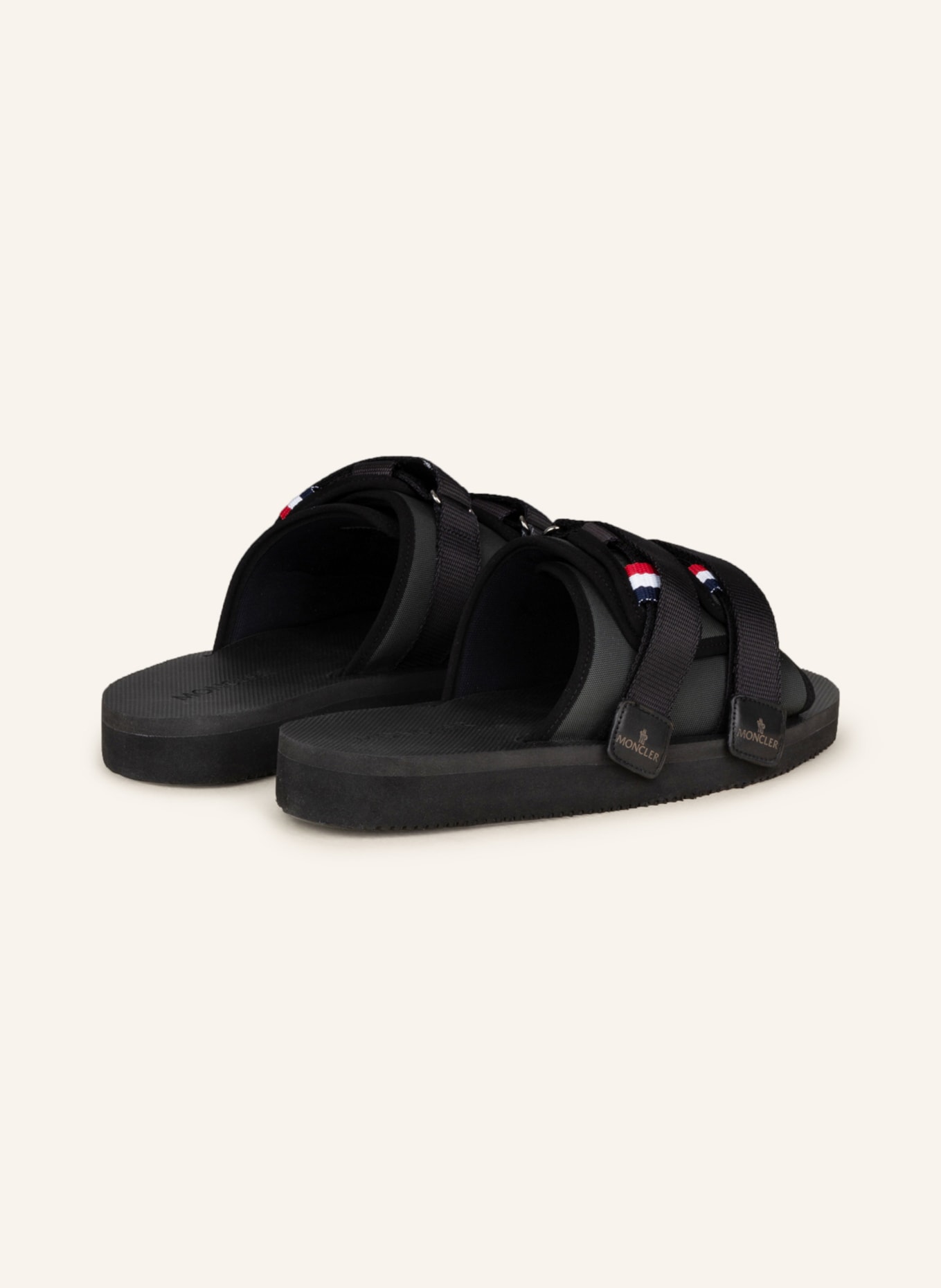 MONCLER Klapki SLIDEWORK: KHAKI / CZARNY