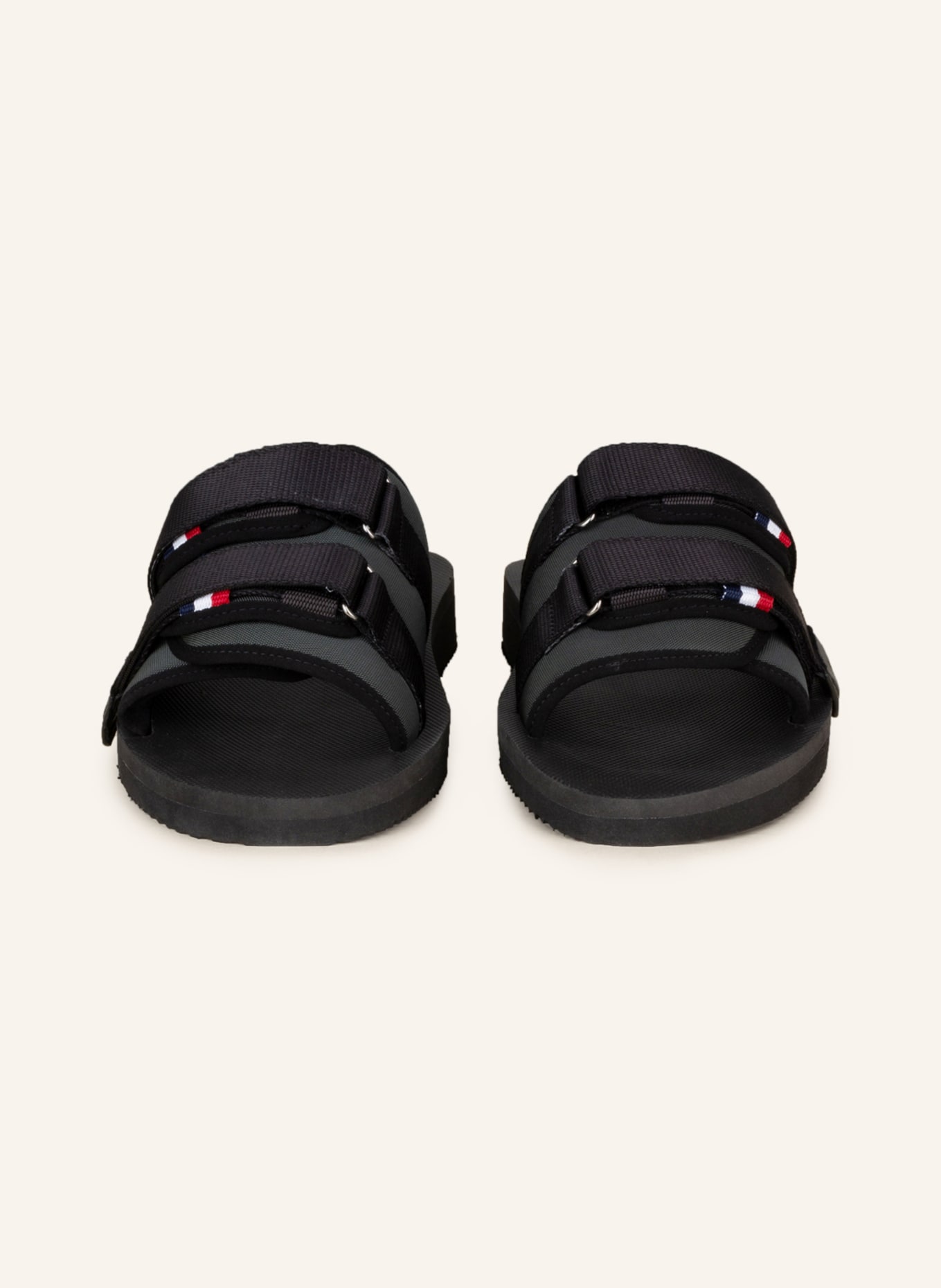 MONCLER Klapki SLIDEWORK: KHAKI / CZARNY