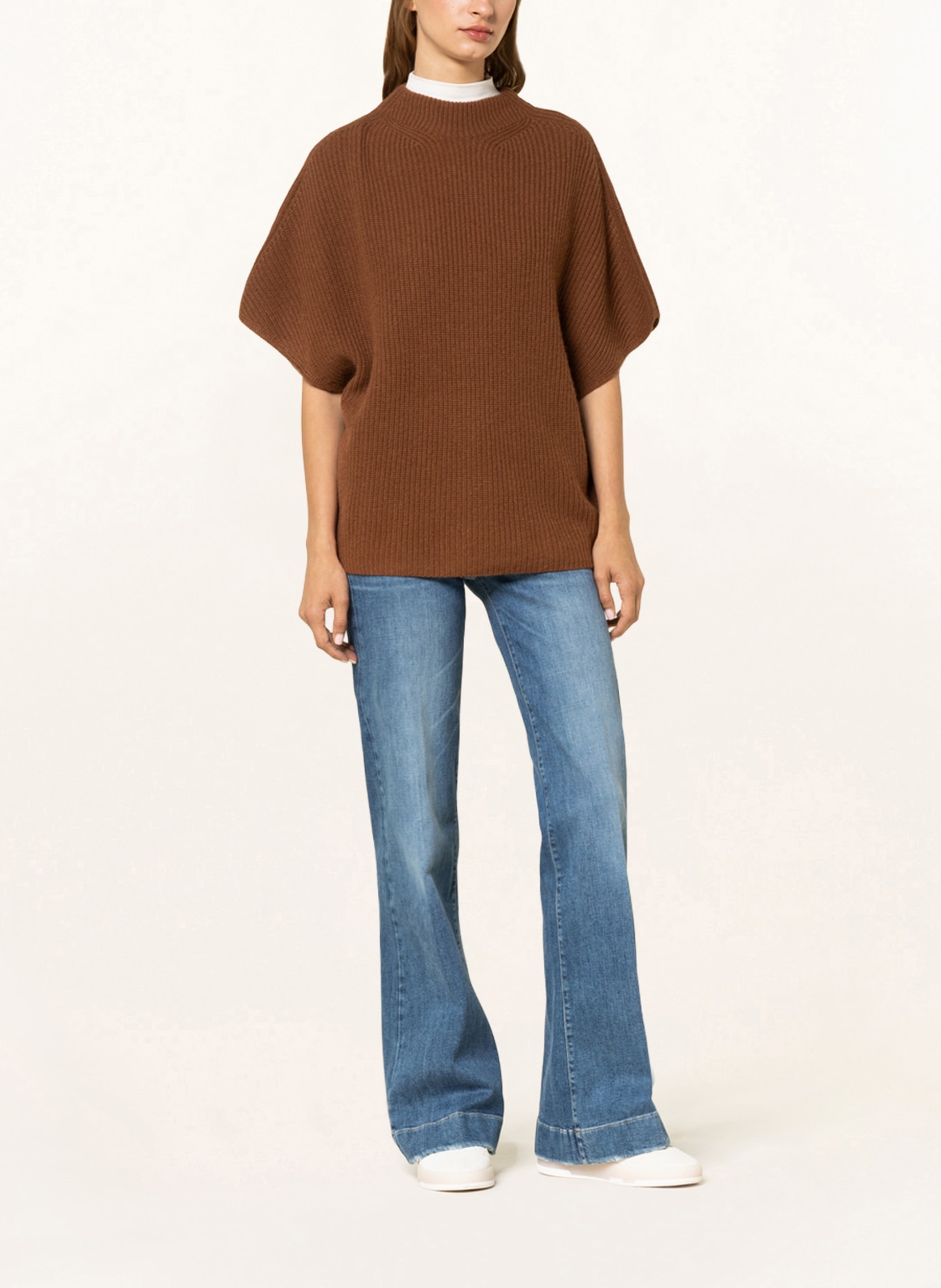 darling harbour Short sleeve sweater with cashmere , Color: COGNAC (Image 2)