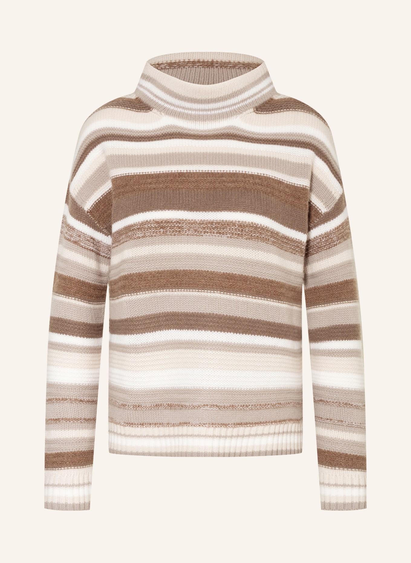 darling harbour Sweater with cashmere, Color: ECRU/ LIGHT GRAY/ TAUPE (Image 1)