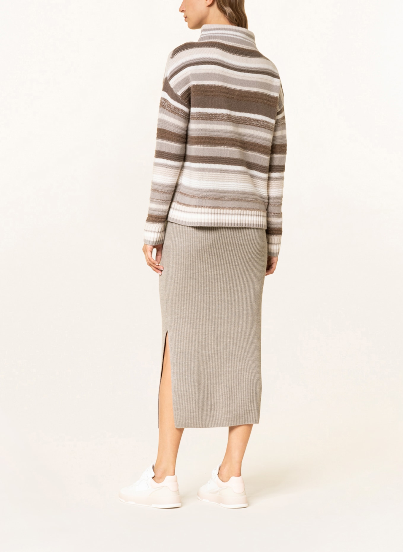 darling harbour Sweater with cashmere, Color: ECRU/ LIGHT GRAY/ TAUPE (Image 3)