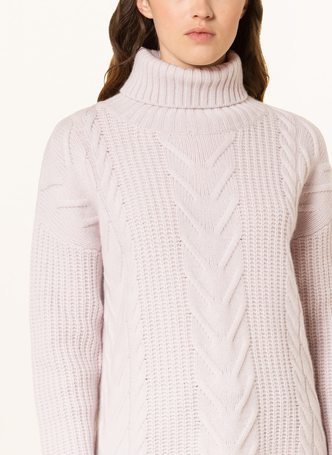 darling harbour Turtleneck sweater with cashmere , Color: LIGHT PINK (Image 4)