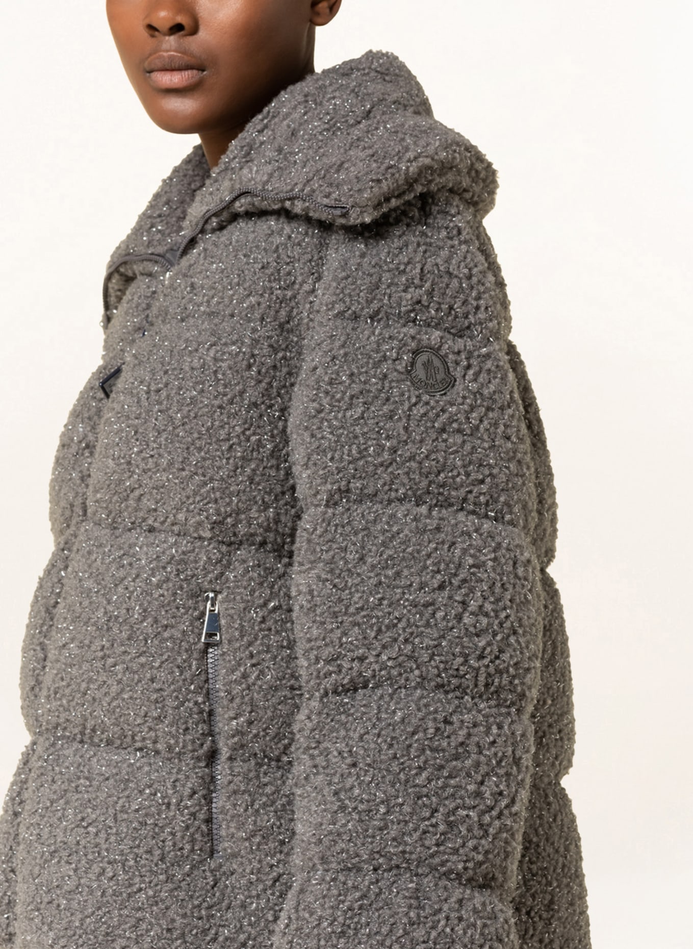 MONCLER Down jacket BARBOT with glitter thread , Color: DARK GRAY (Image 4)