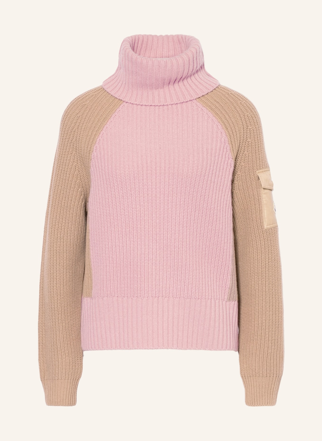 MONCLER Turtleneck sweater, Color: PINK/ BEIGE (Image 1)