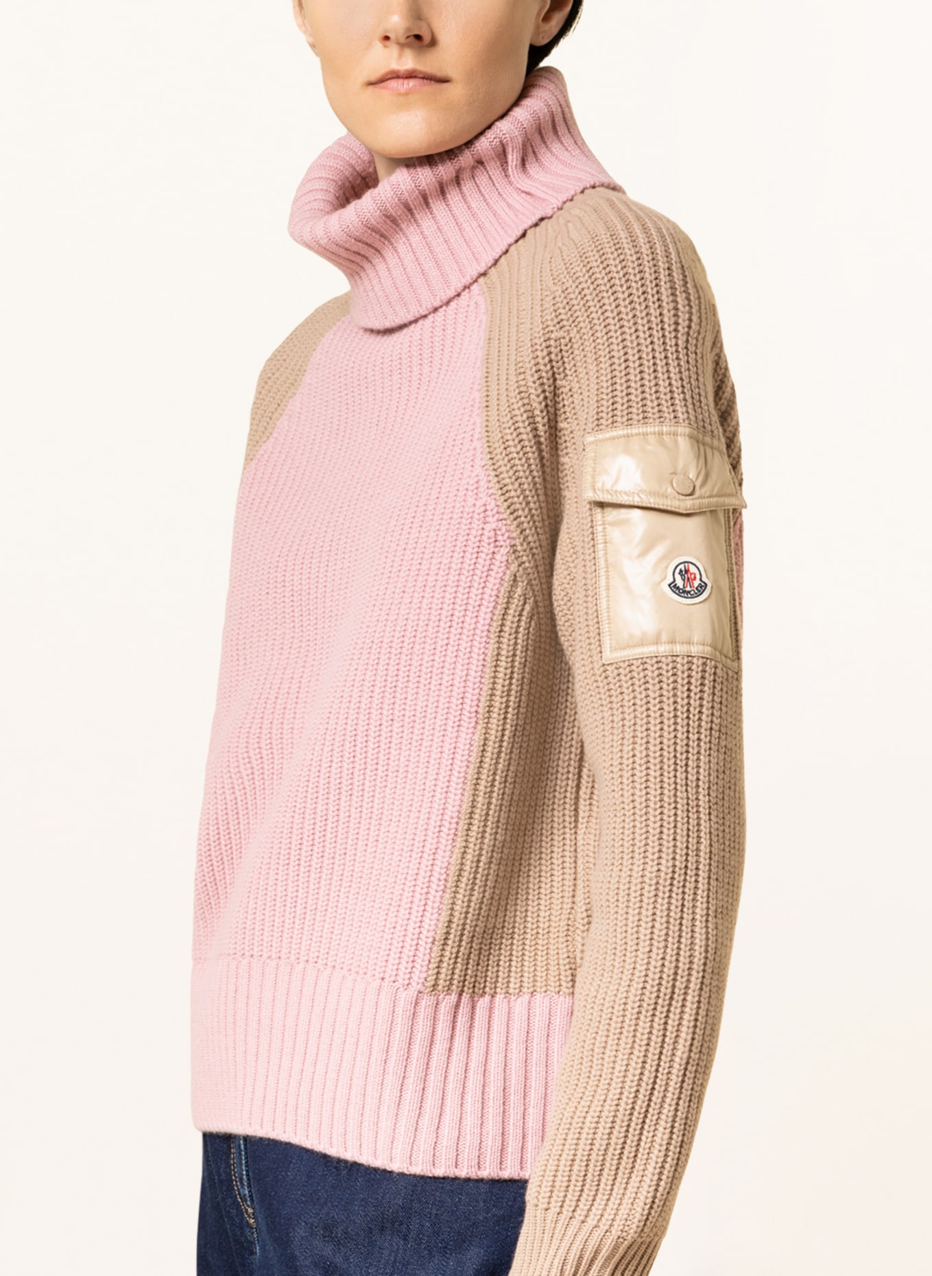 MONCLER Turtleneck sweater, Color: PINK/ BEIGE (Image 4)