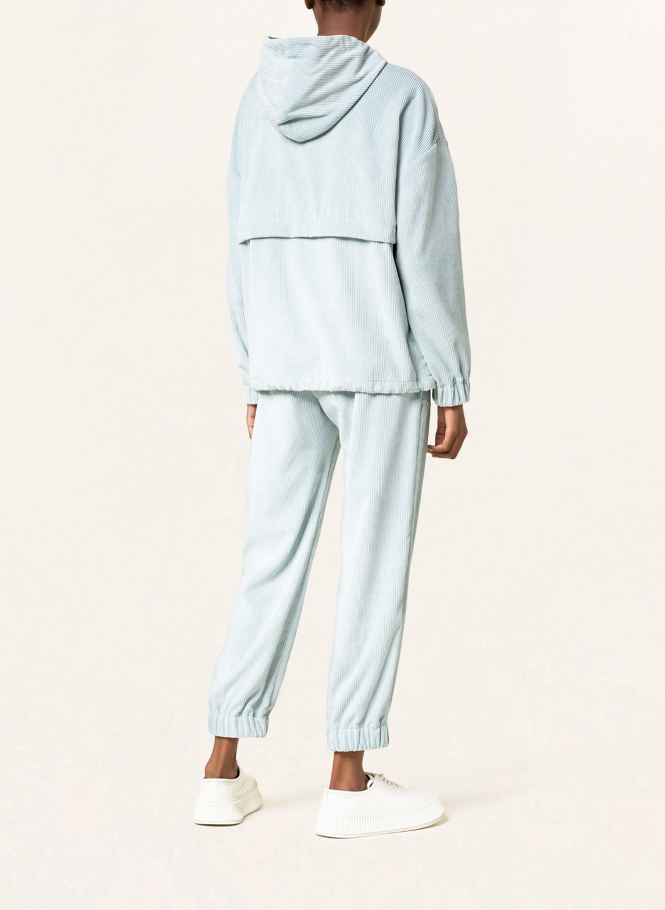 MONCLER Bluza z kapturem oversize z materiału sztruksowego , Kolor: JASNONIEBIESKI (Obrazek 3)